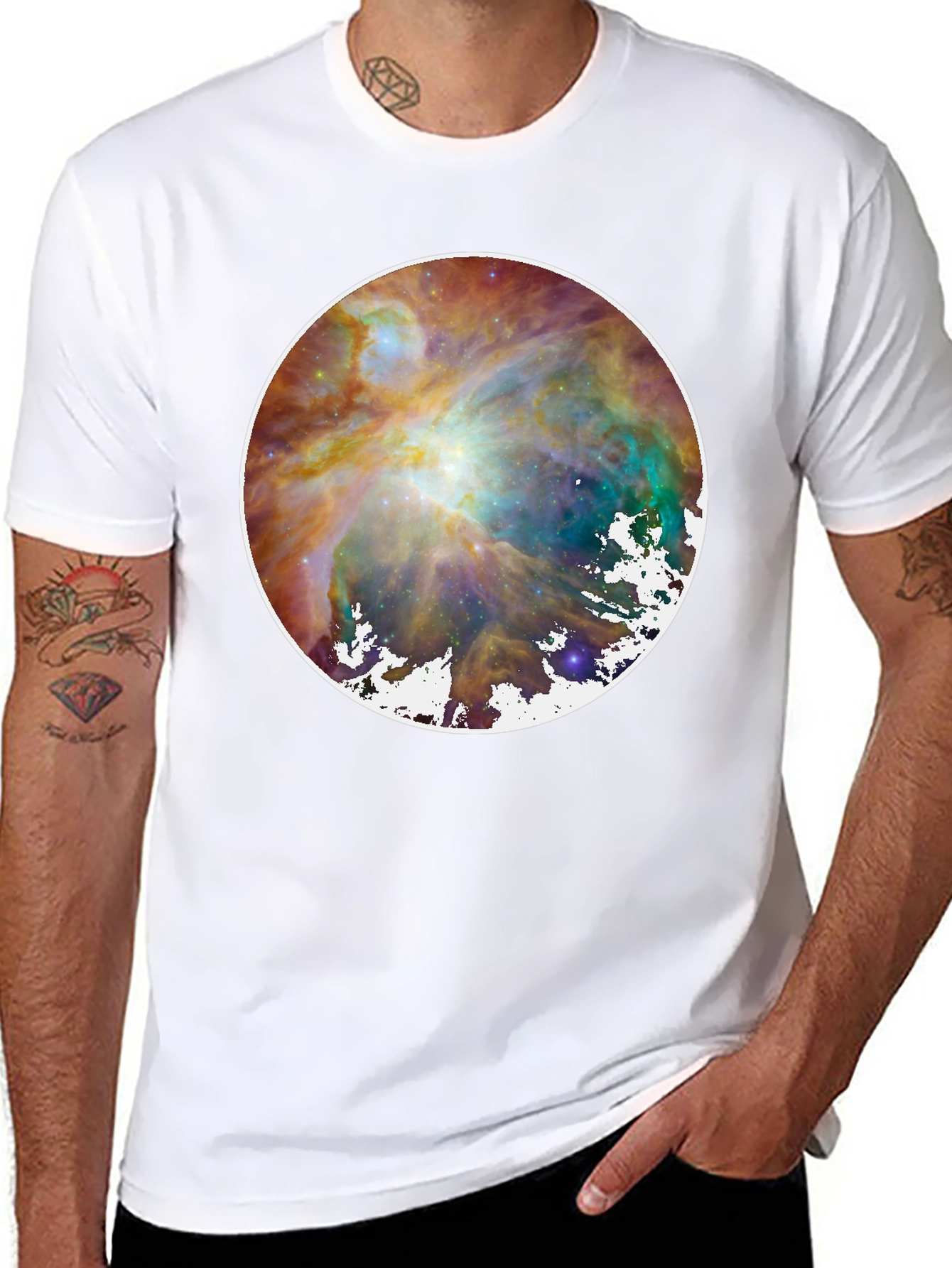 Nebula Print Black T-Shirt