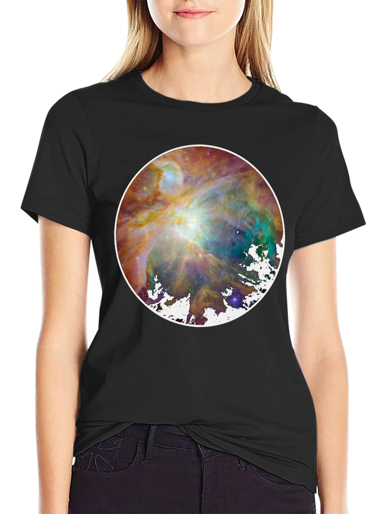 Nebula Print Black T-Shirt