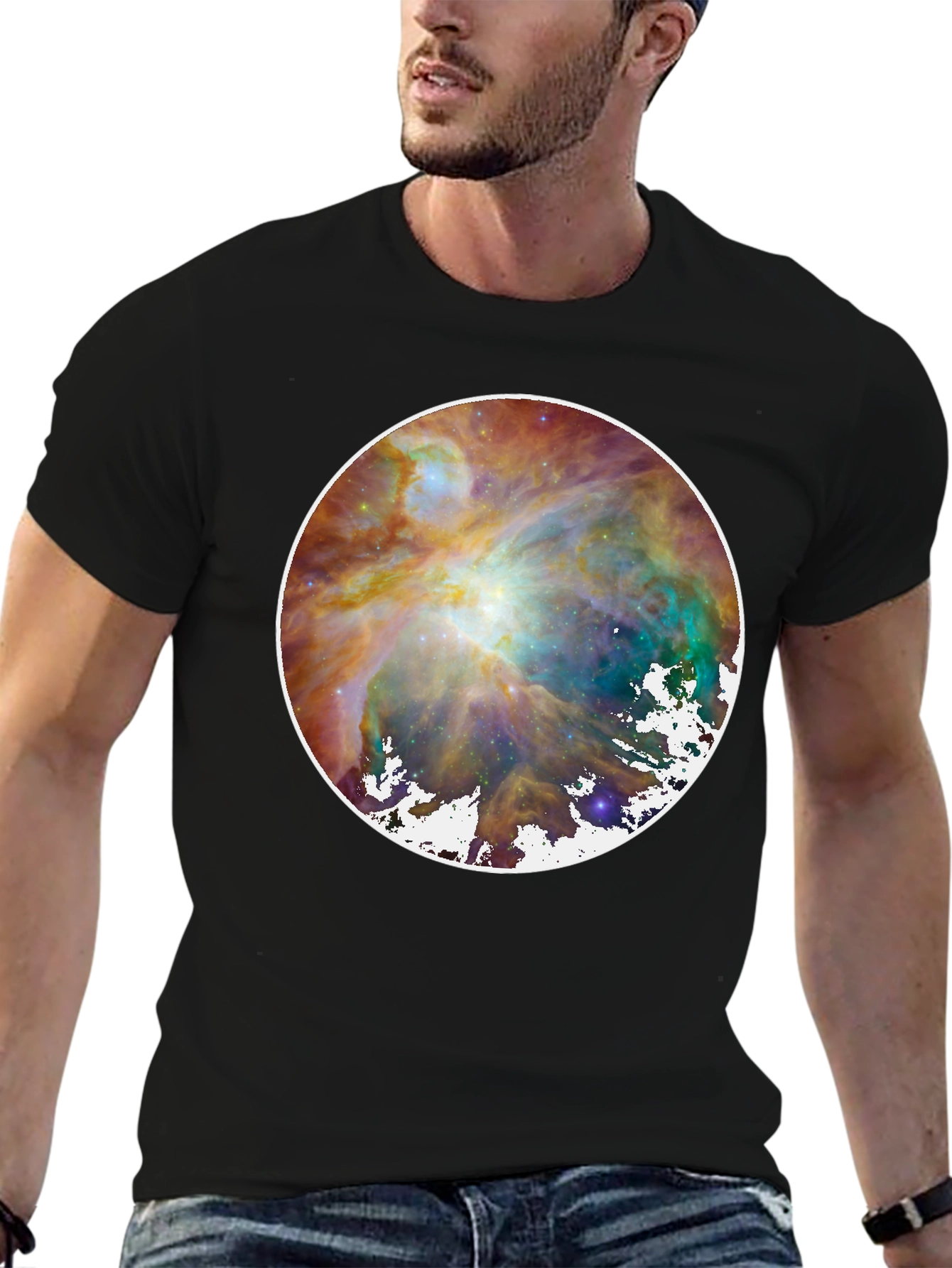 Nebula Print Black T-Shirt