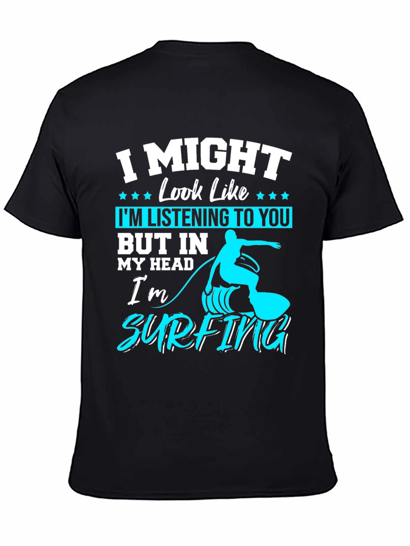 Surfing Head T-Shirt: Funny Mens Tee