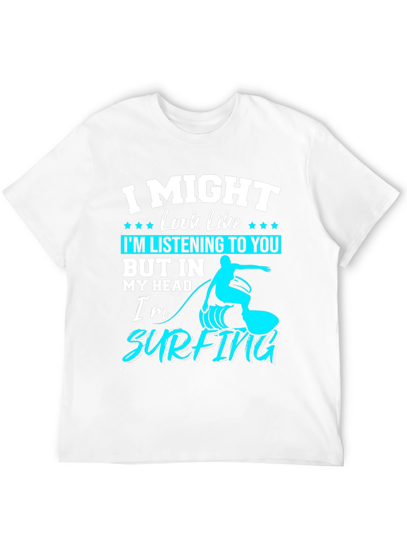 Surfing Head T-Shirt: Funny Mens Tee