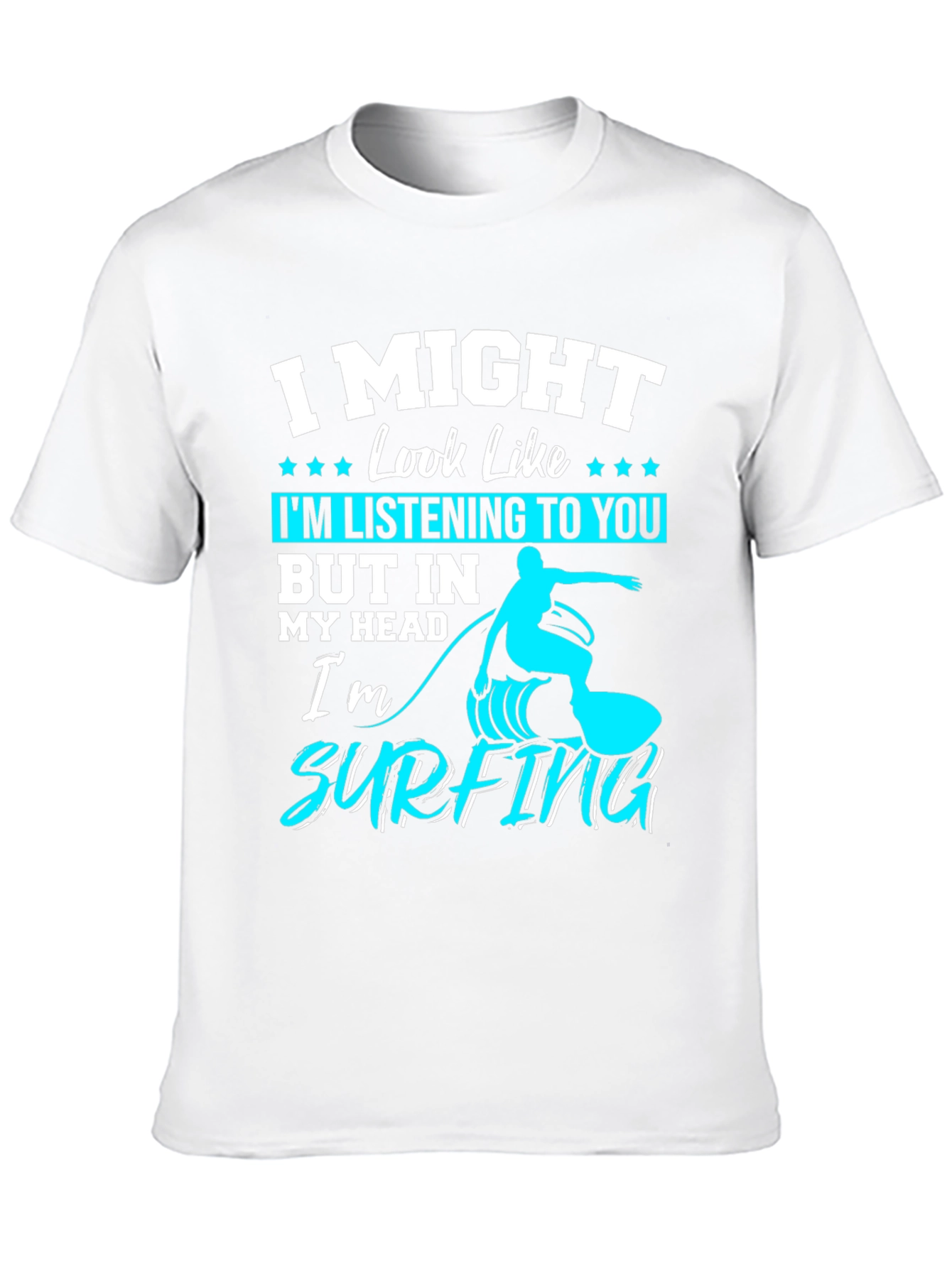 Surfing Head T-Shirt: Funny Mens Tee