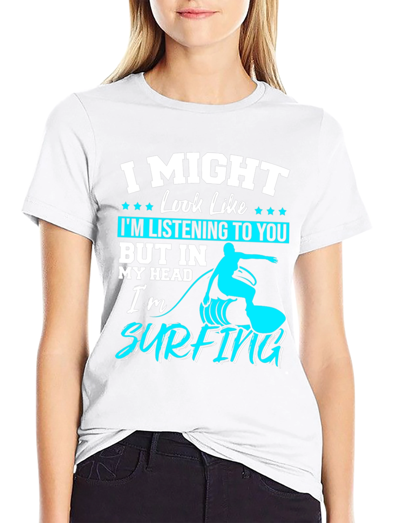 Surfing Head T-Shirt: Funny Mens Tee