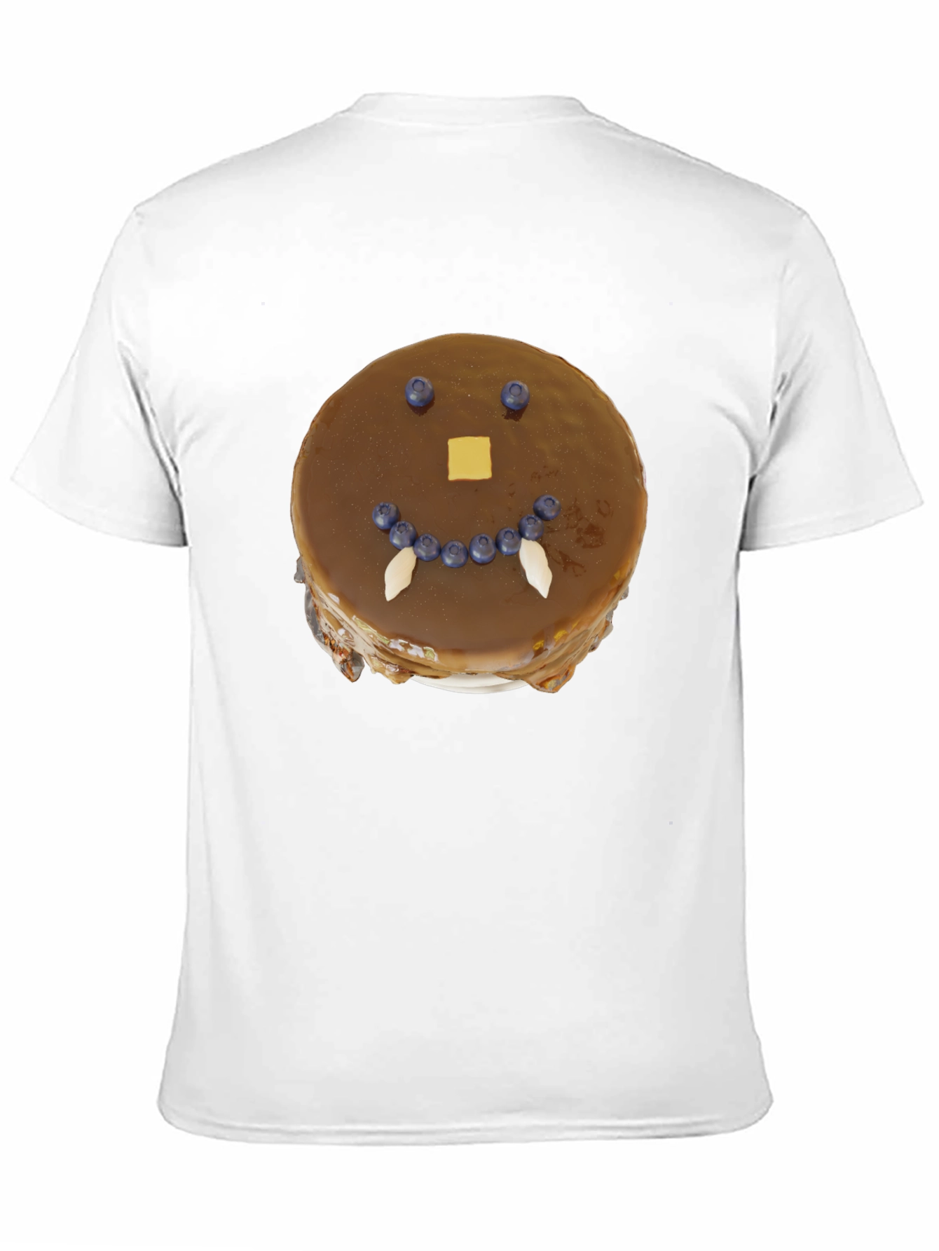 Funny Pancake Face Graphic Tee - Casual Black T-Shirt