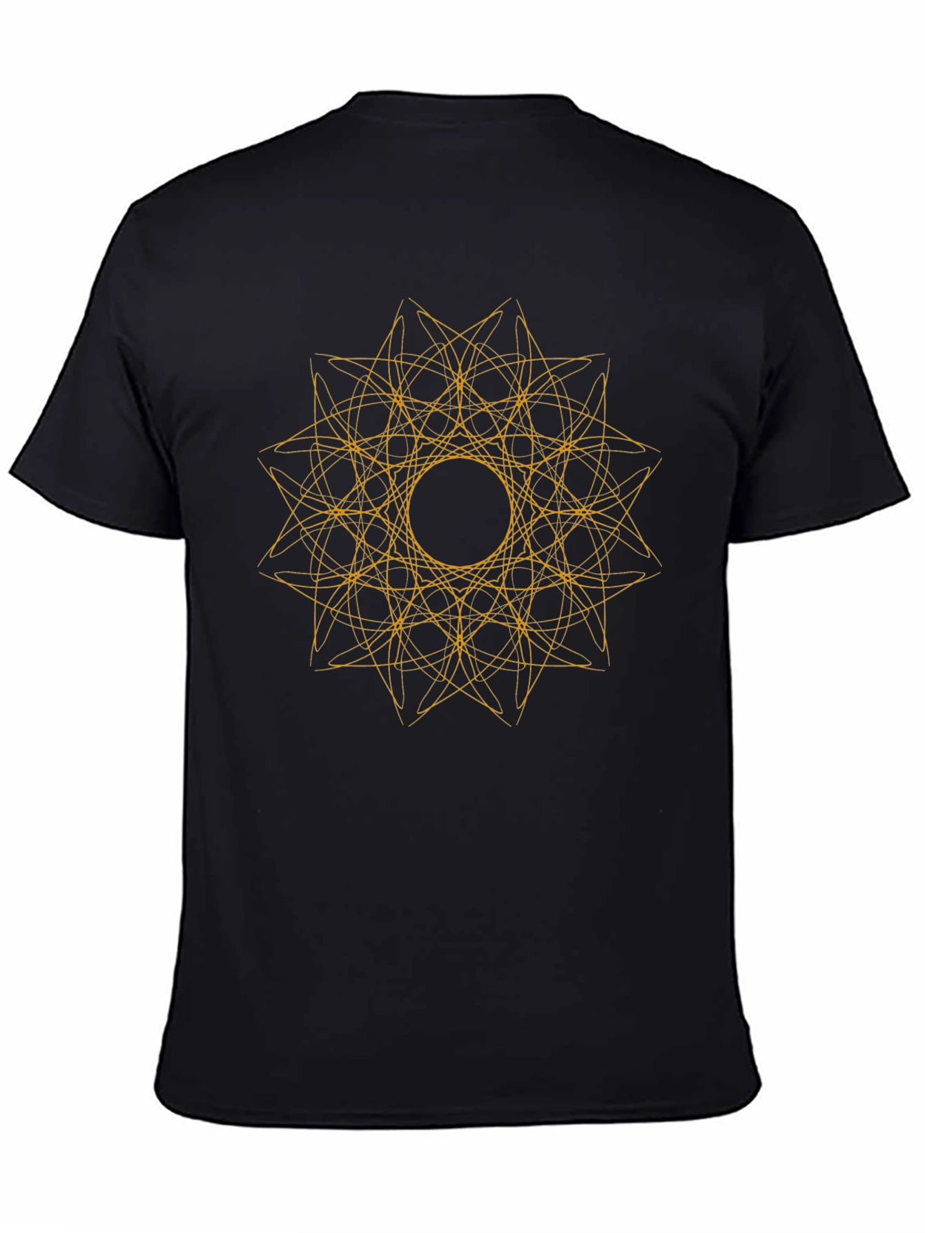 Abstract Geometric Graphic Tee - Black Cotton Comfort