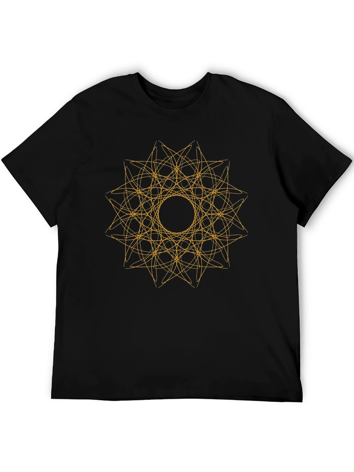 Abstract Geometric Graphic Tee - Black Cotton Comfort