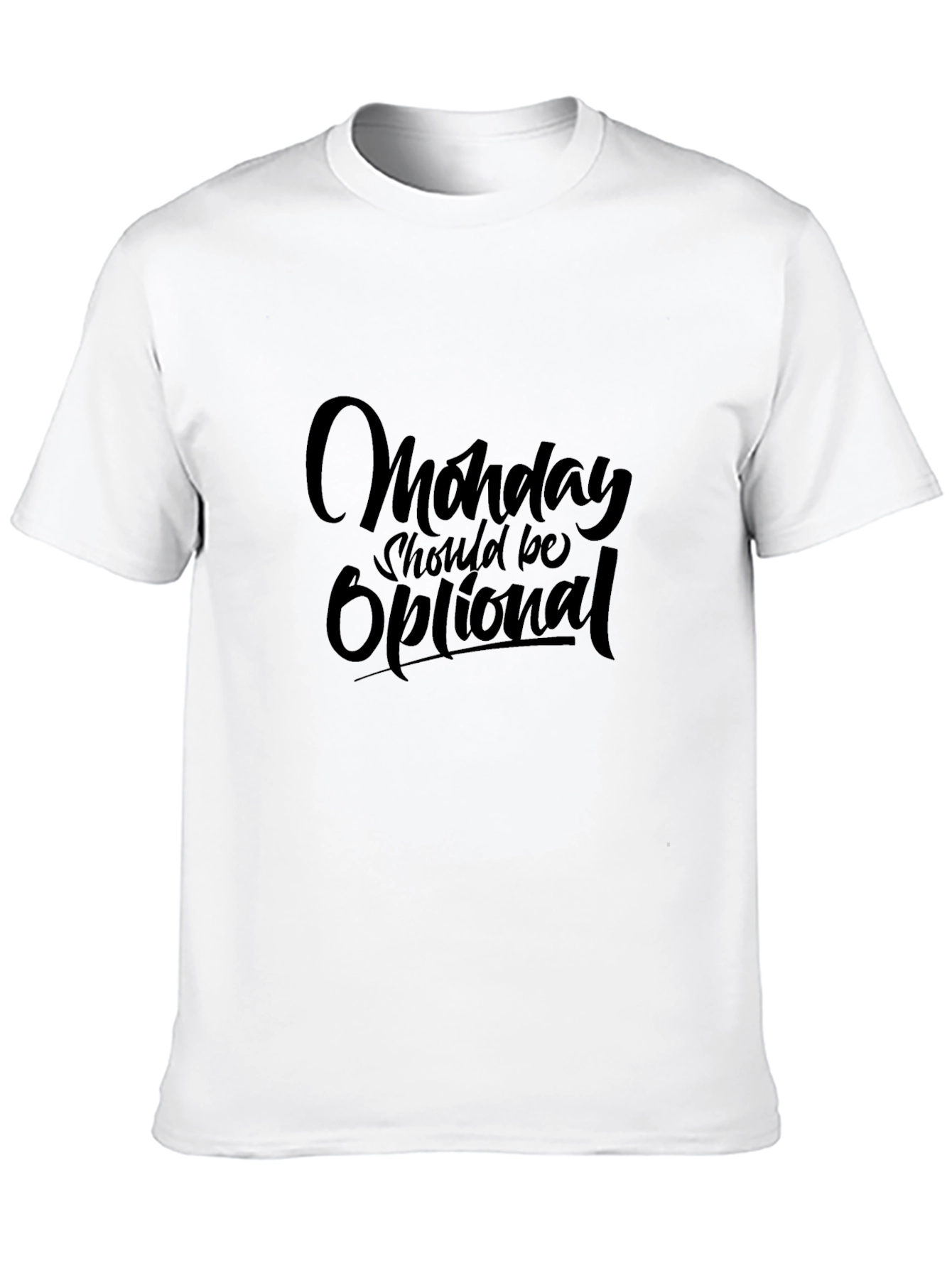 Monday Should Be Optional Black Graphic Tee
