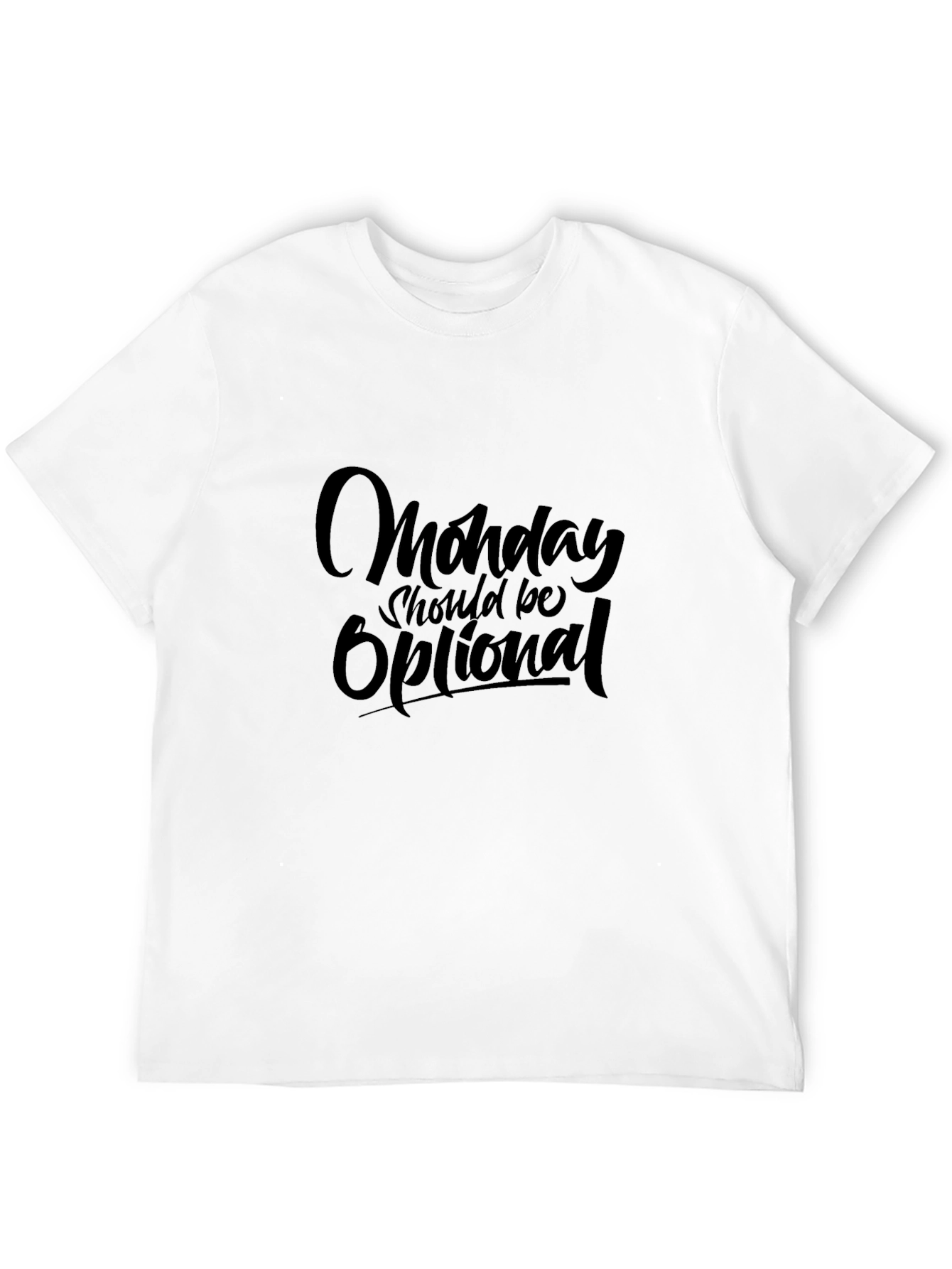 Monday Should Be Optional Black Graphic Tee