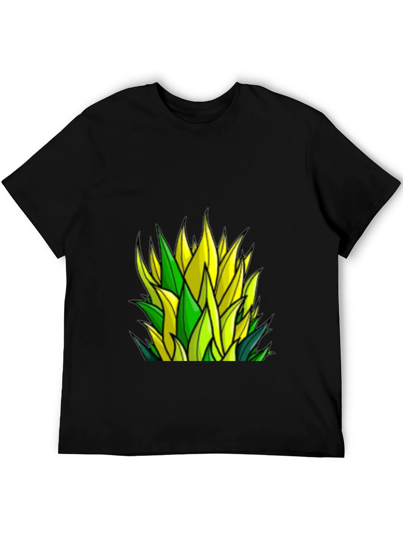 Leaf Design Black T-Shirt - Stylish & Unique