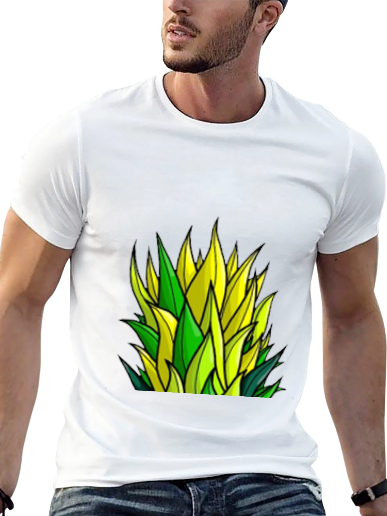 Leaf Design Black T-Shirt - Stylish & Unique