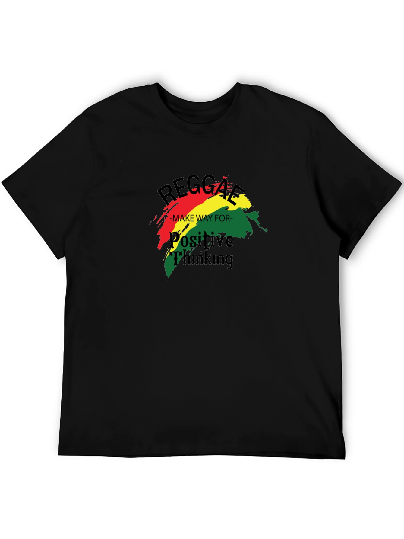 Reggae Positive Thinking Black T-Shirt