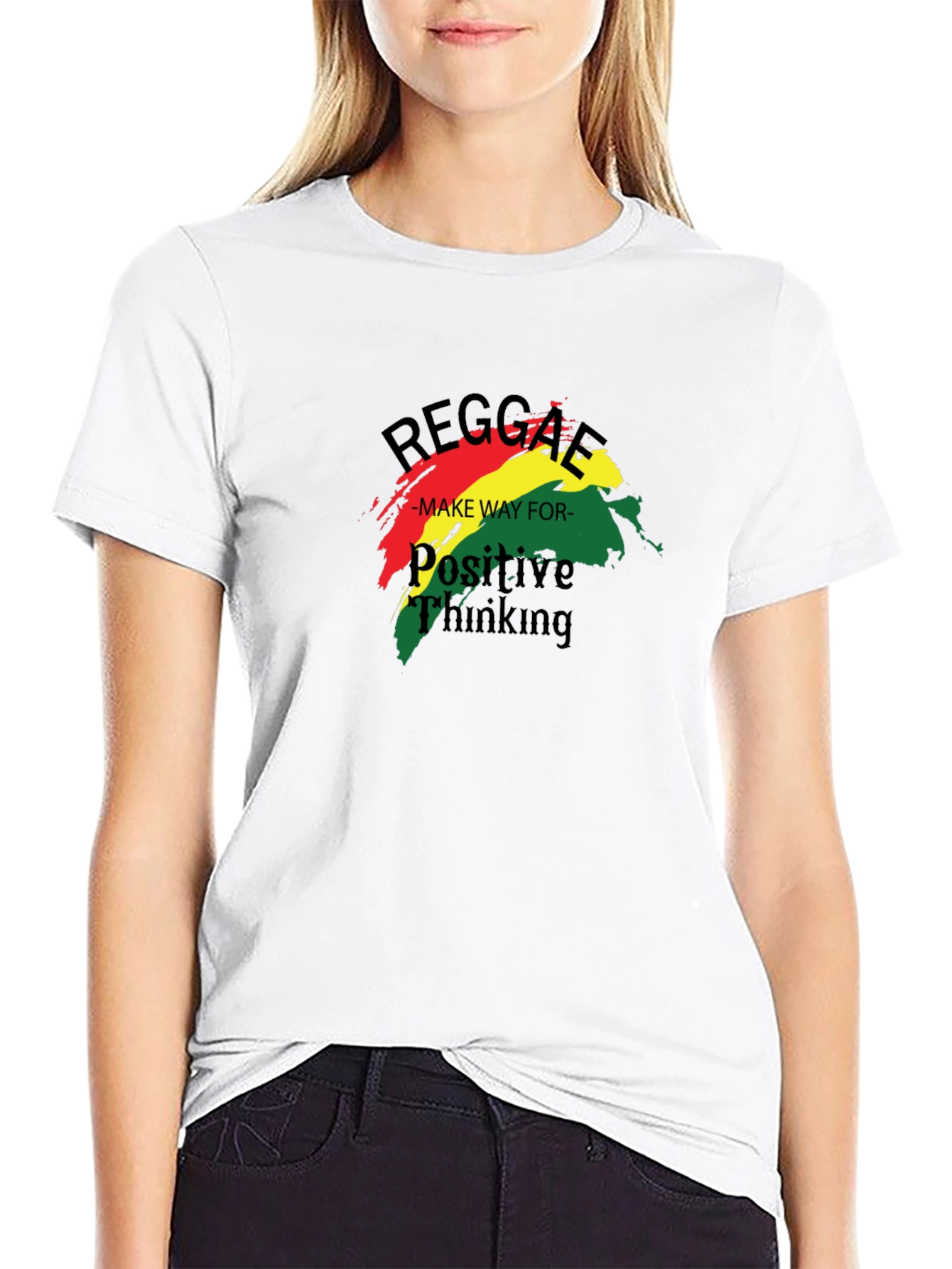Reggae Positive Thinking Black T-Shirt