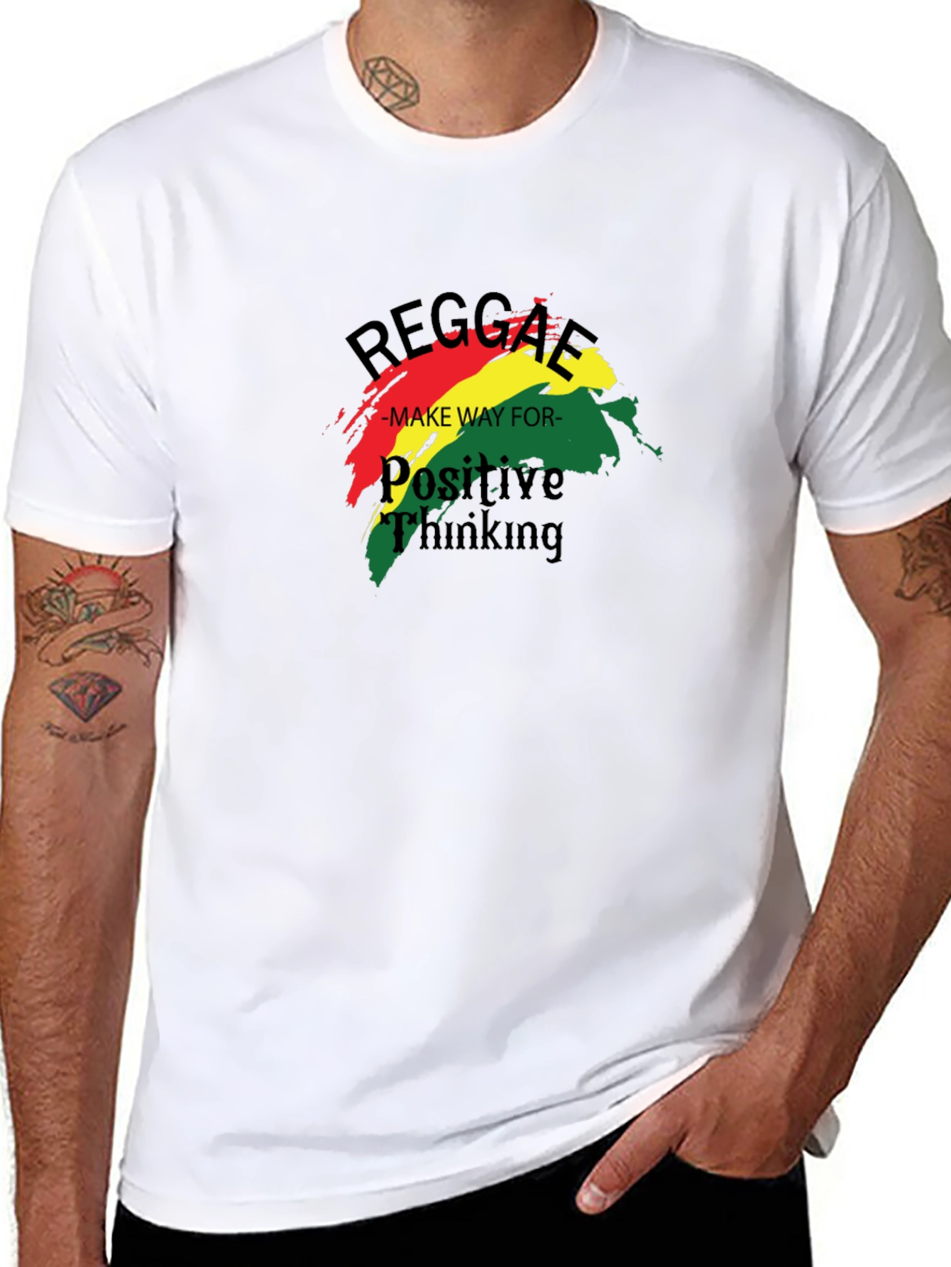 Reggae Positive Thinking Black T-Shirt