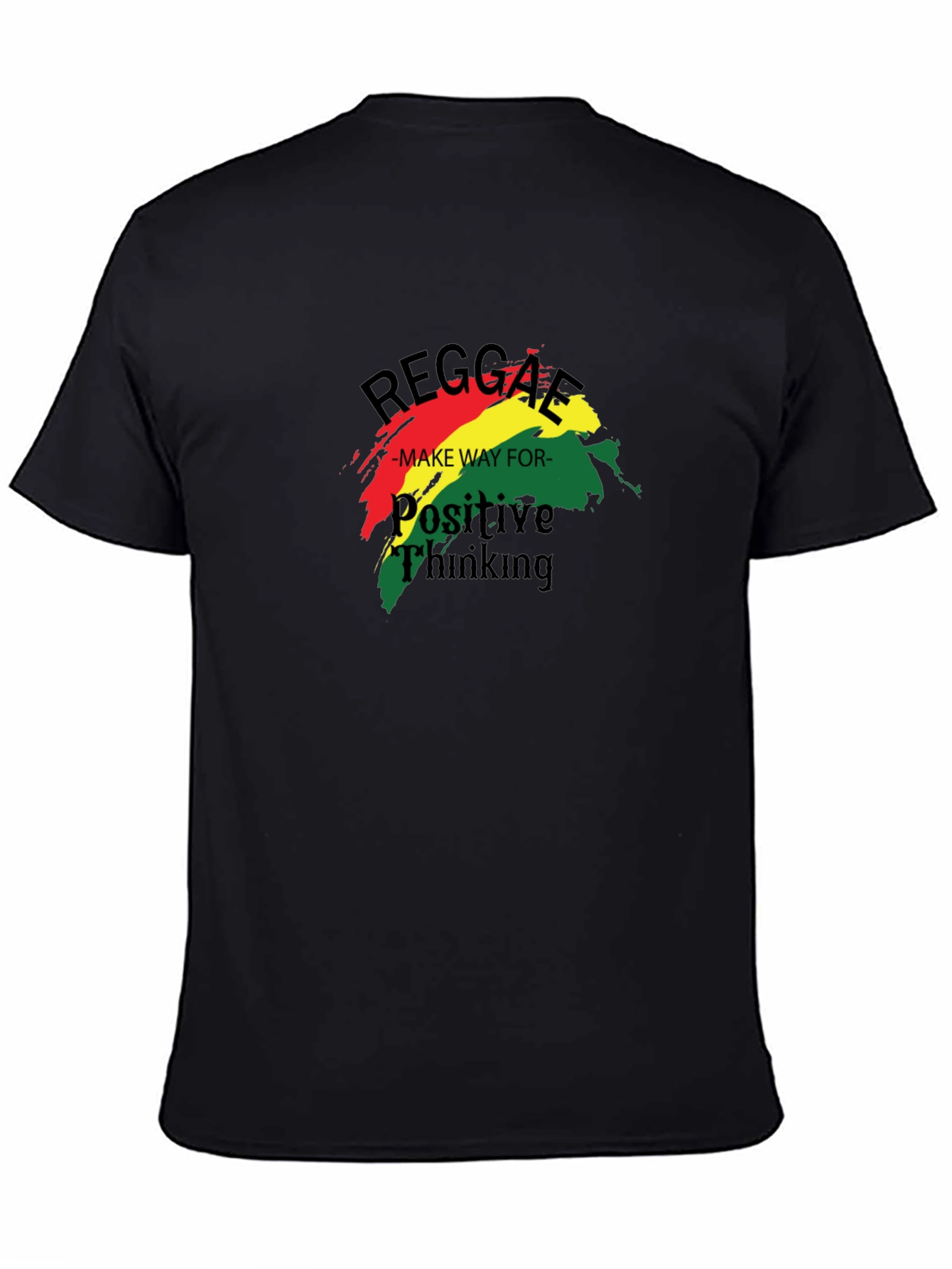Reggae Positive Thinking Black T-Shirt