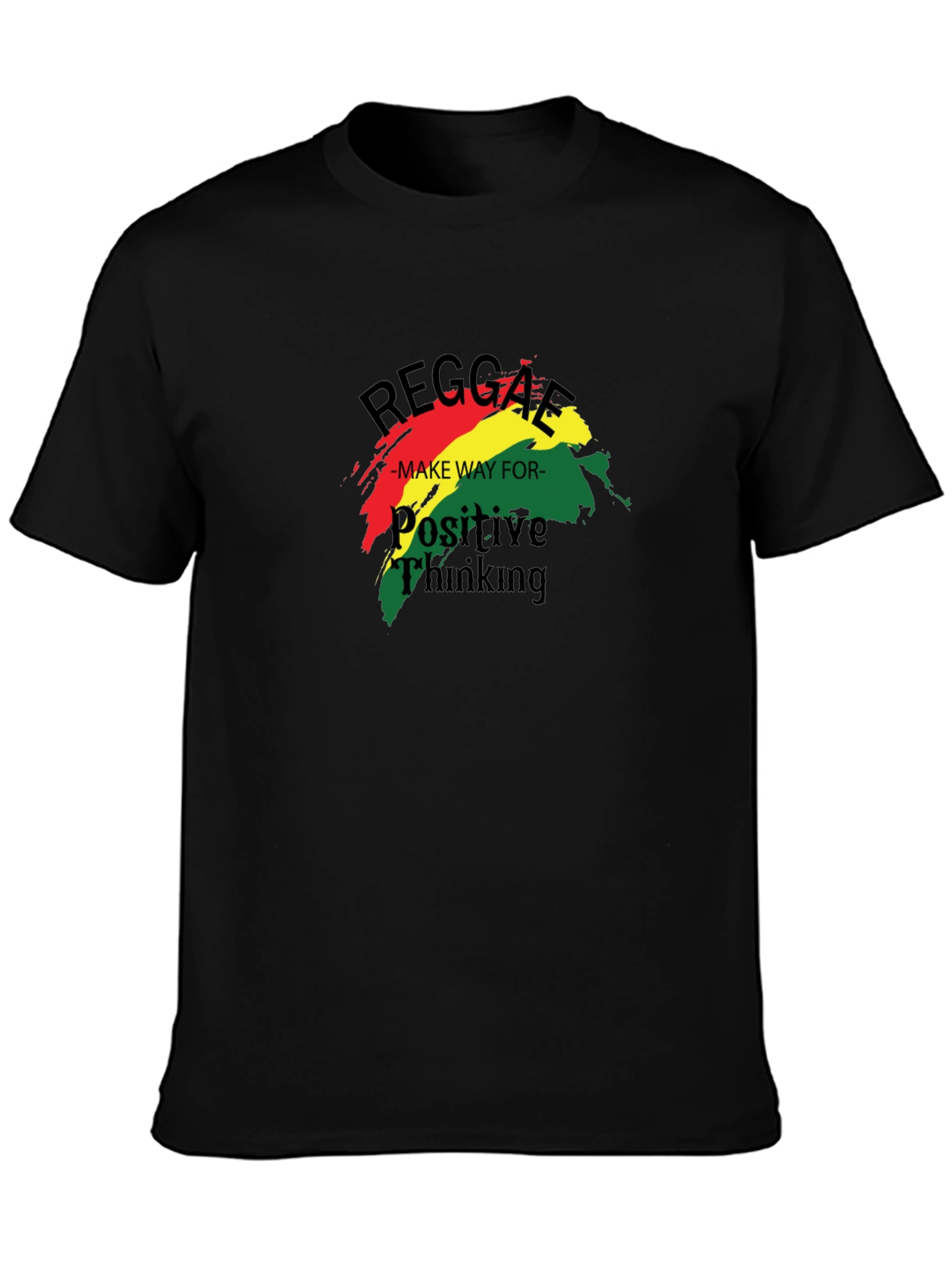 Reggae Positive Thinking Black T-Shirt