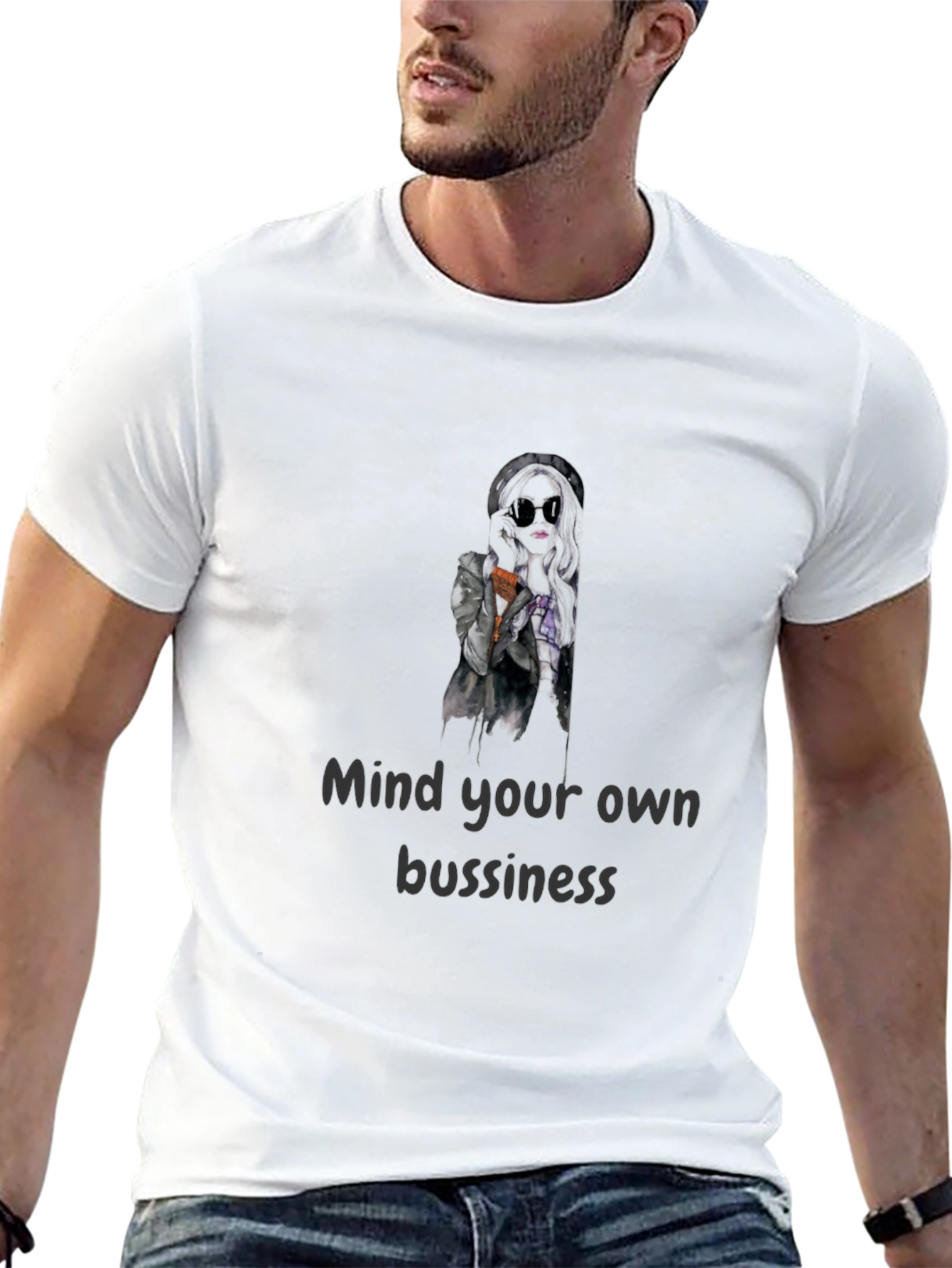 Mind Your Own Business Graphic Black Tee