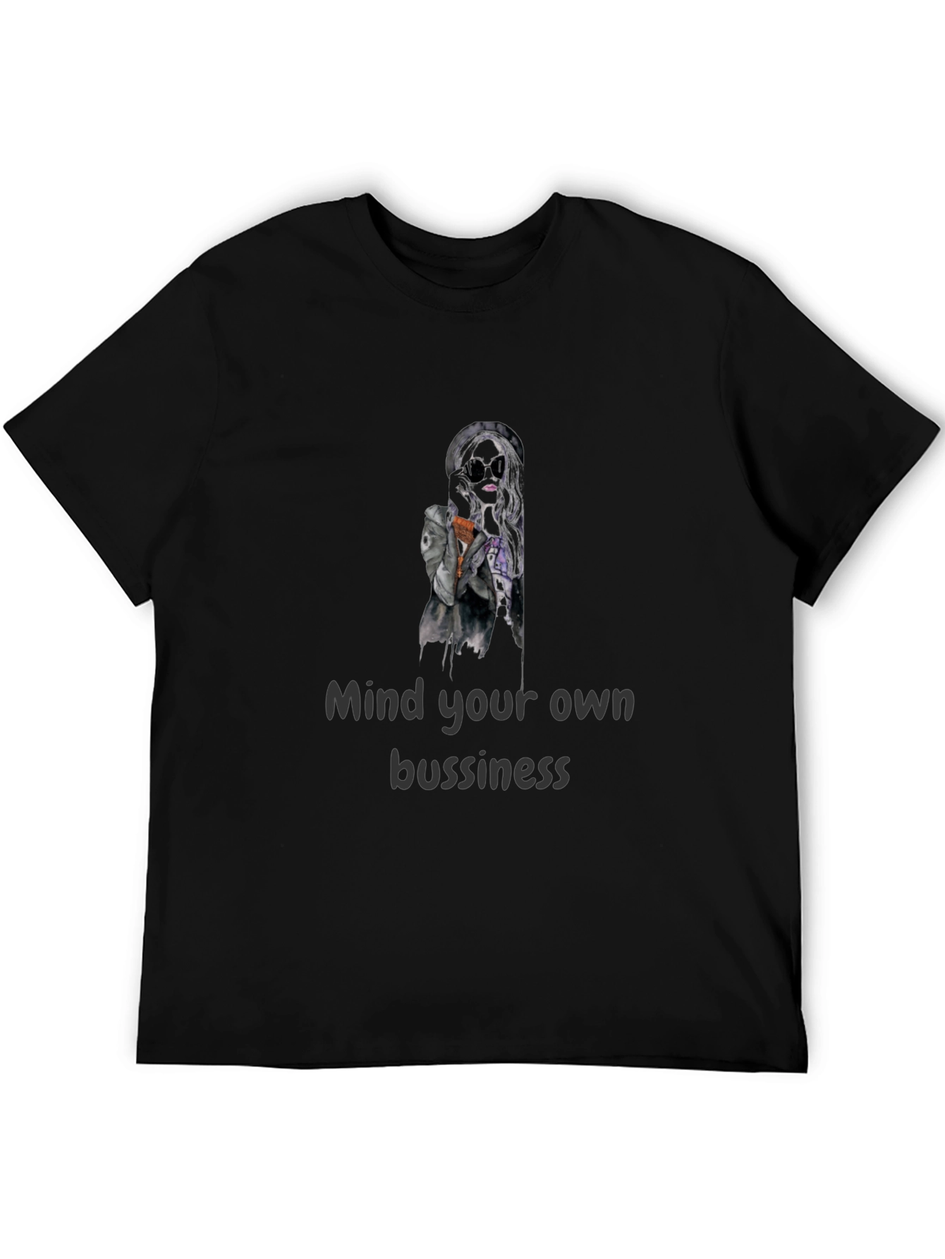 Mind Your Own Business Graphic Black Tee