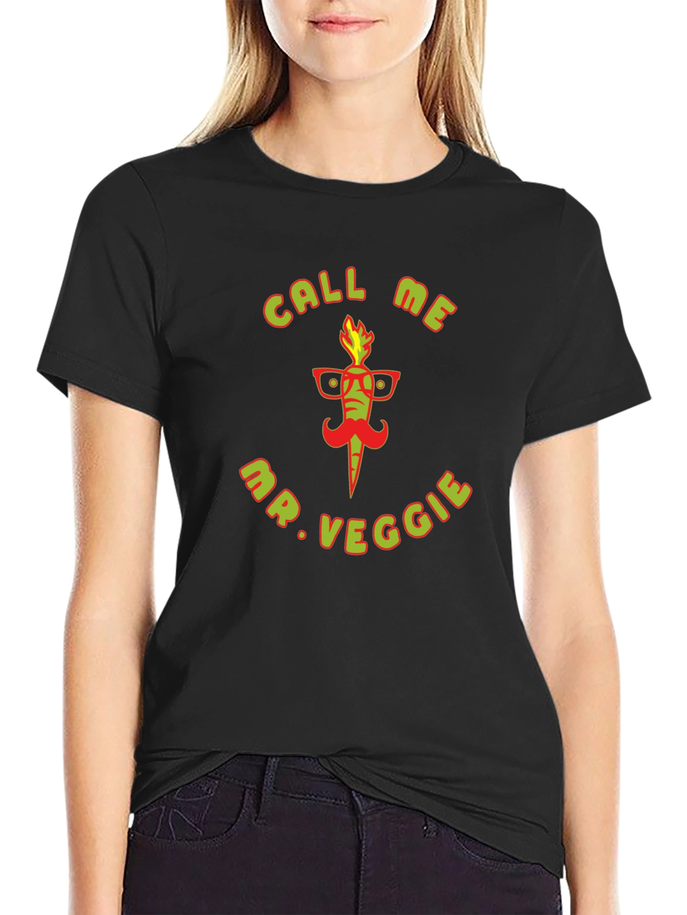 Call Me Mr. Veggie Black T-Shirt