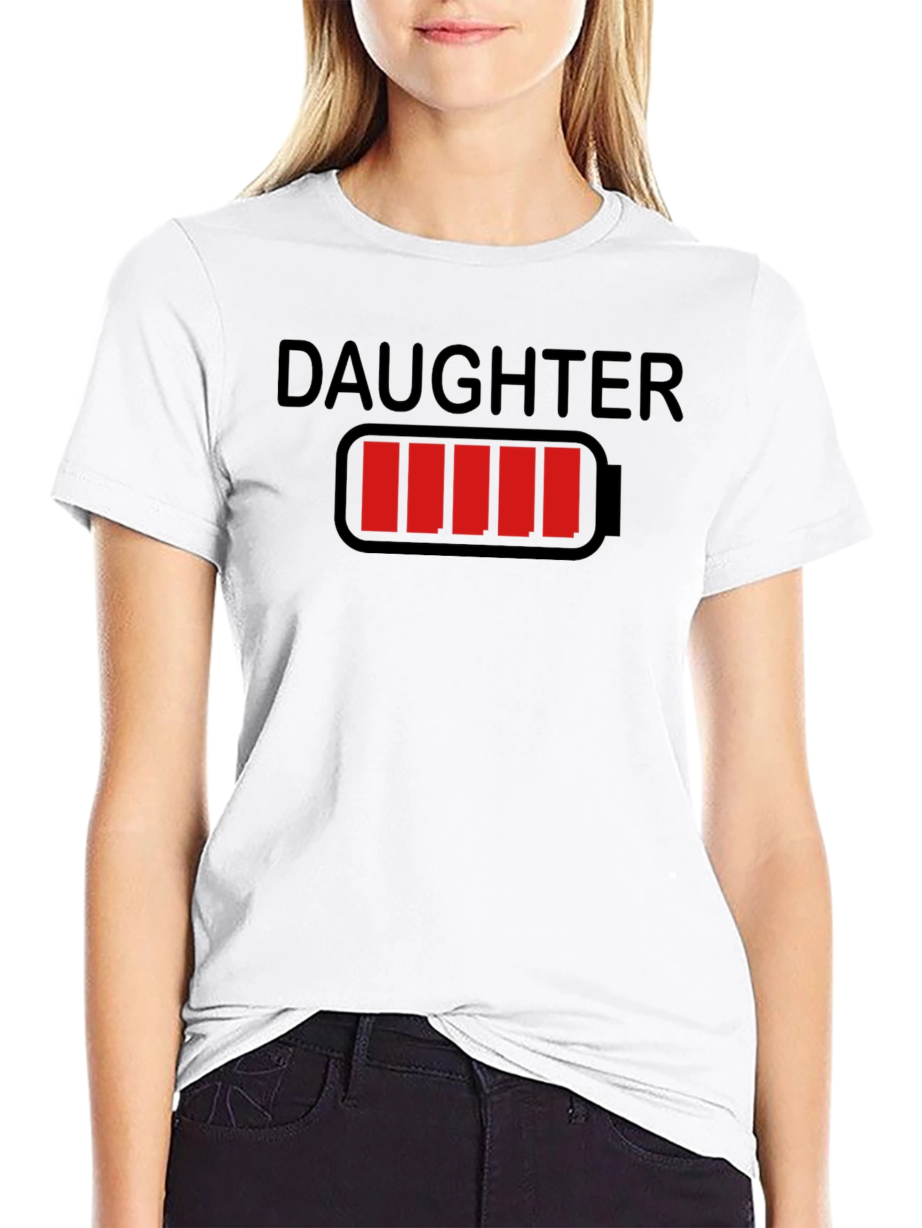 Daughter Low Battery Funny Dad T-Shirt