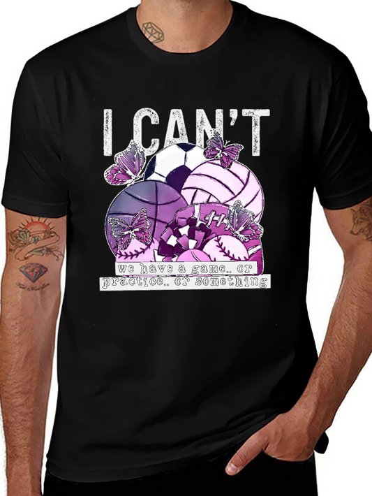 I Cant - Sports Balls & Butterflies Graphic Tee