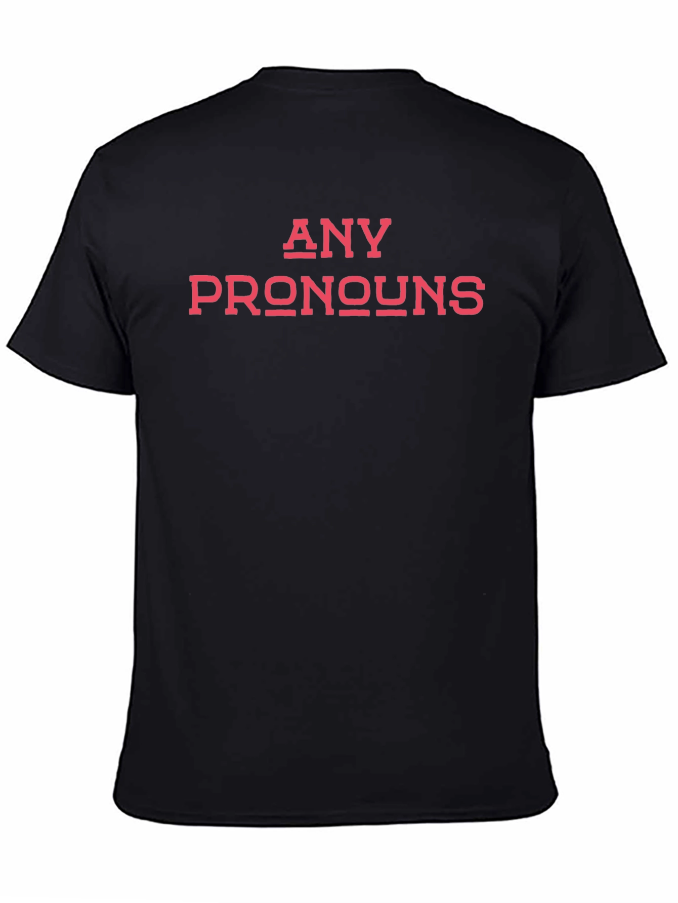 Any Pronouns Black Cotton T-Shirt