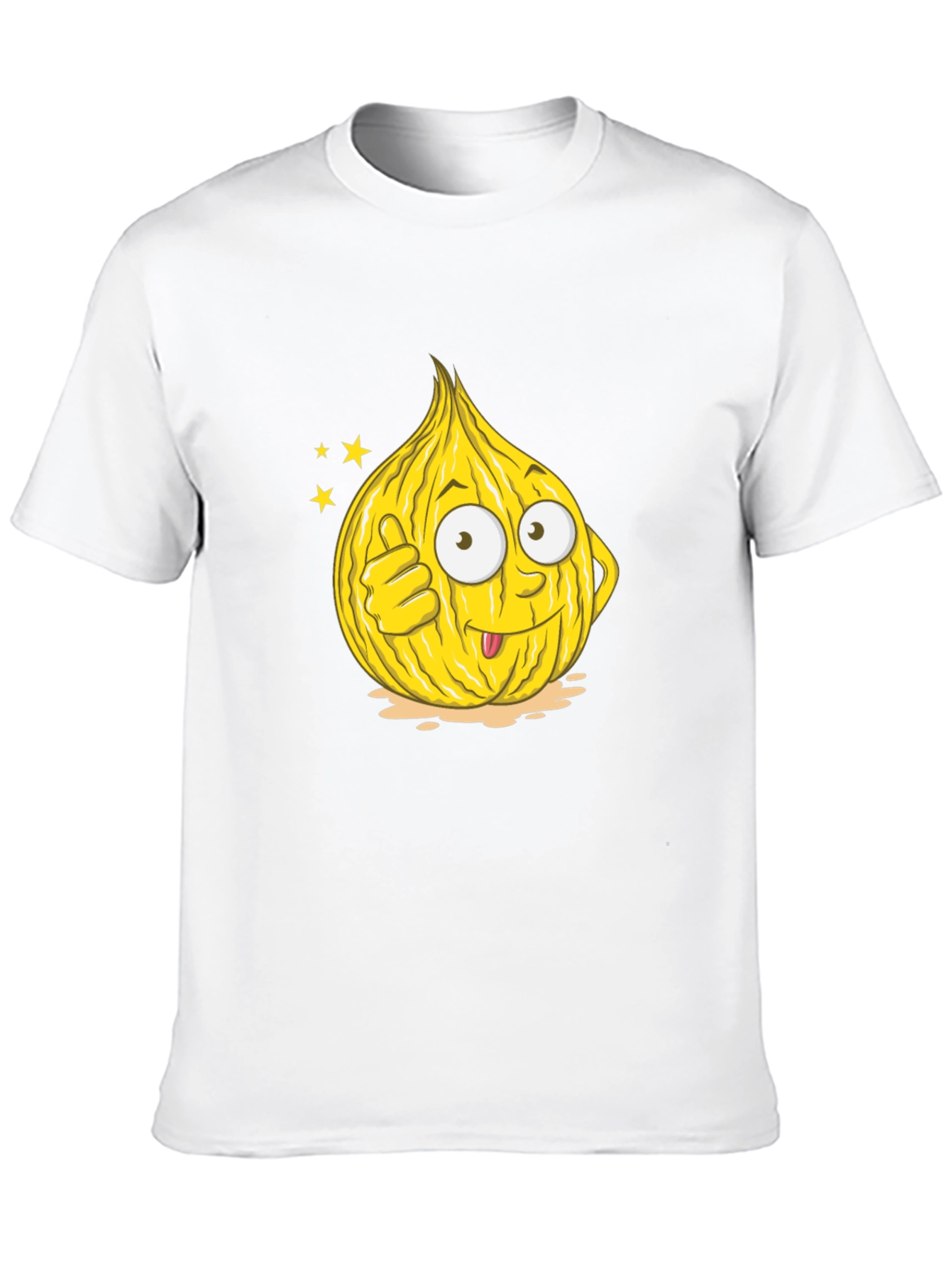 Funny Onion Cartoon Graphic Tee - Black Cotton