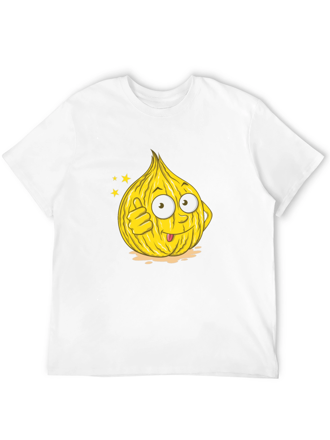 Funny Onion Cartoon Graphic Tee - Black Cotton