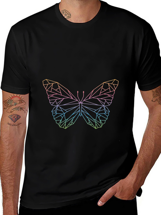 Geometric Butterfly Graphic Tee - Modern Style