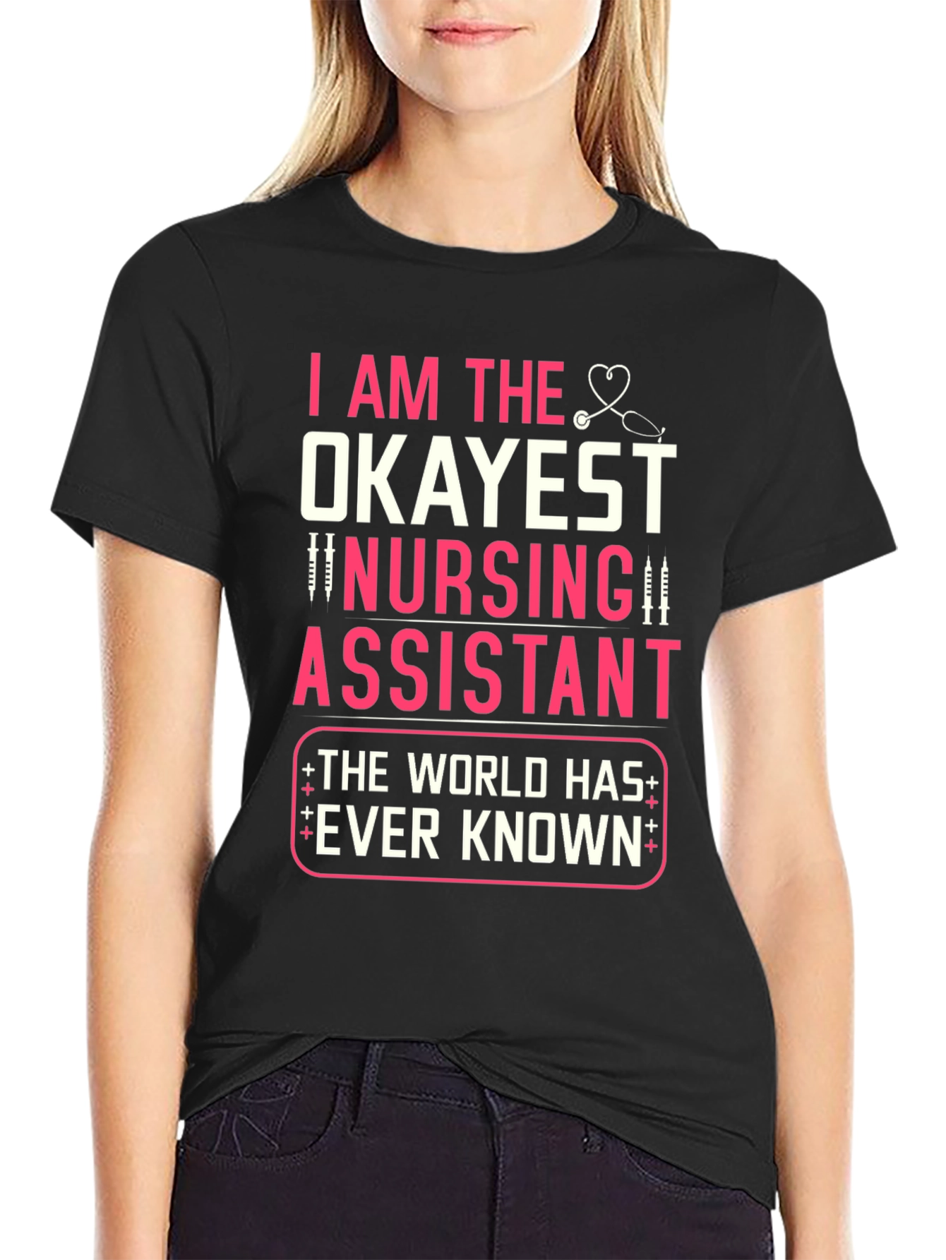 Okayest Nursing Assistant T-Shirt Funny Nurse Gift
