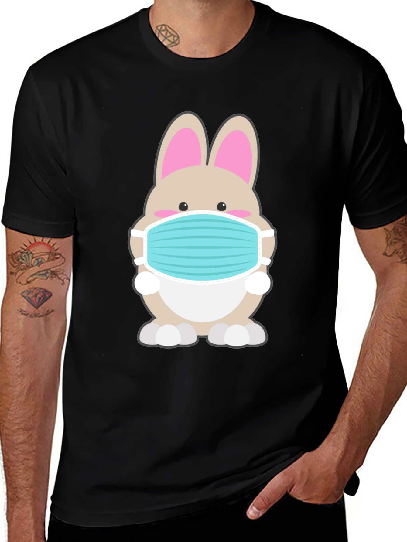 Bunny Mask Graphic Tee - Stay Safe in Style