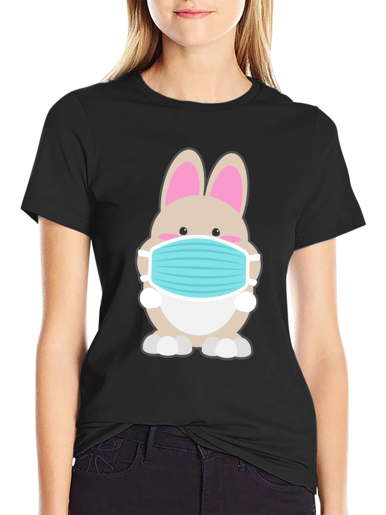Bunny Mask Graphic Tee - Stay Safe in Style