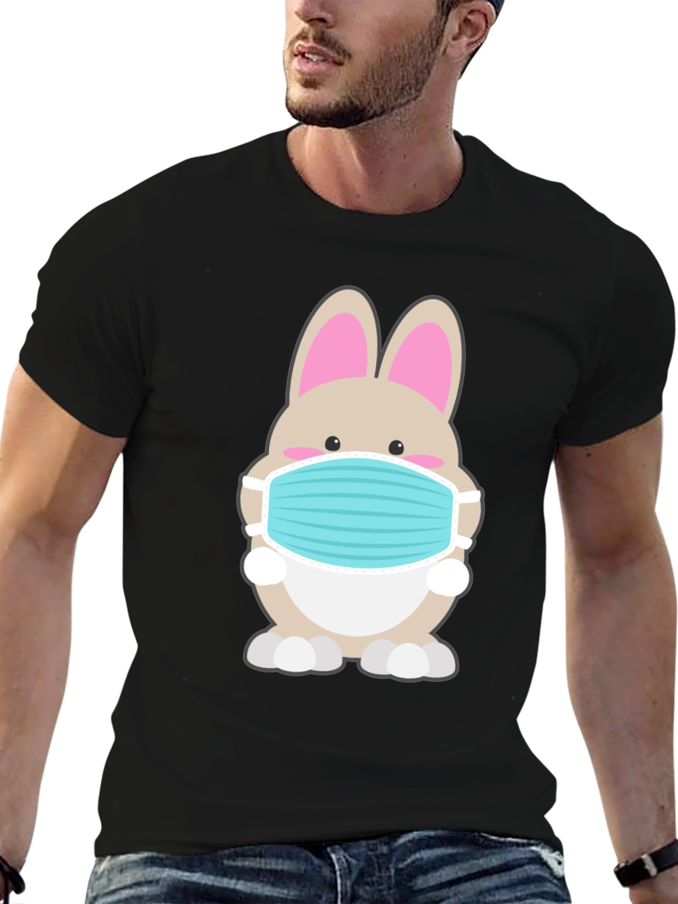 Bunny Mask Graphic Tee - Stay Safe in Style