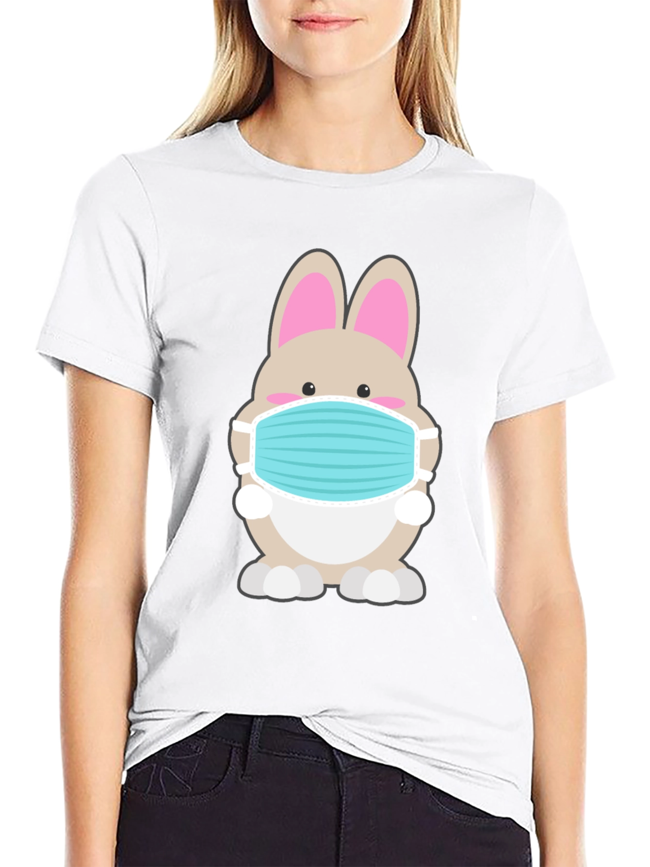 Bunny Mask Graphic Tee - Stay Safe in Style