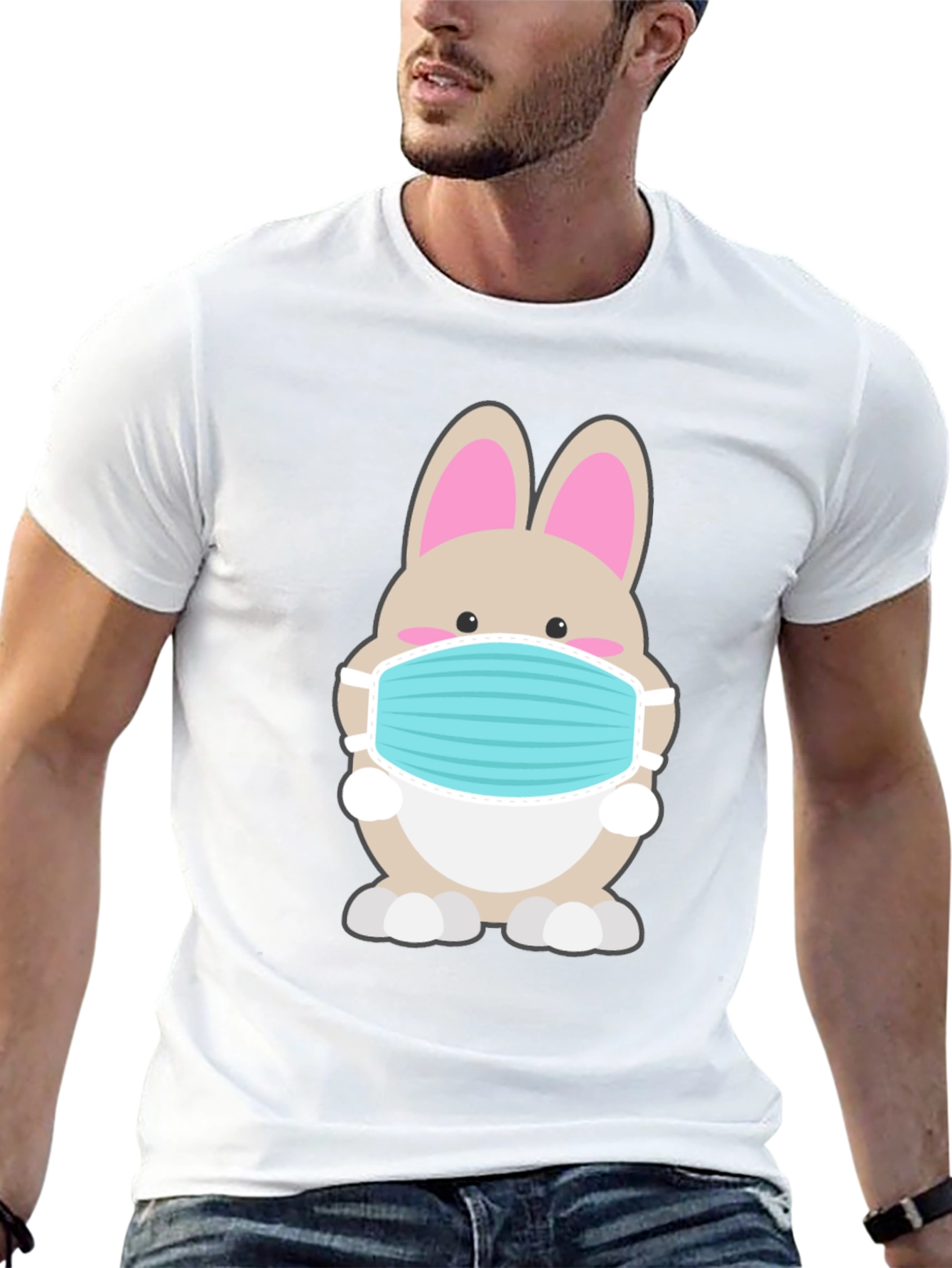 Bunny Mask Graphic Tee - Stay Safe in Style