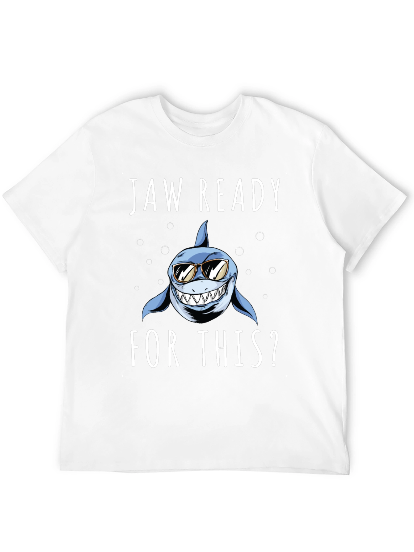 Jaw Ready? Shark Graphic Tee - Black Cotton T-Shirt