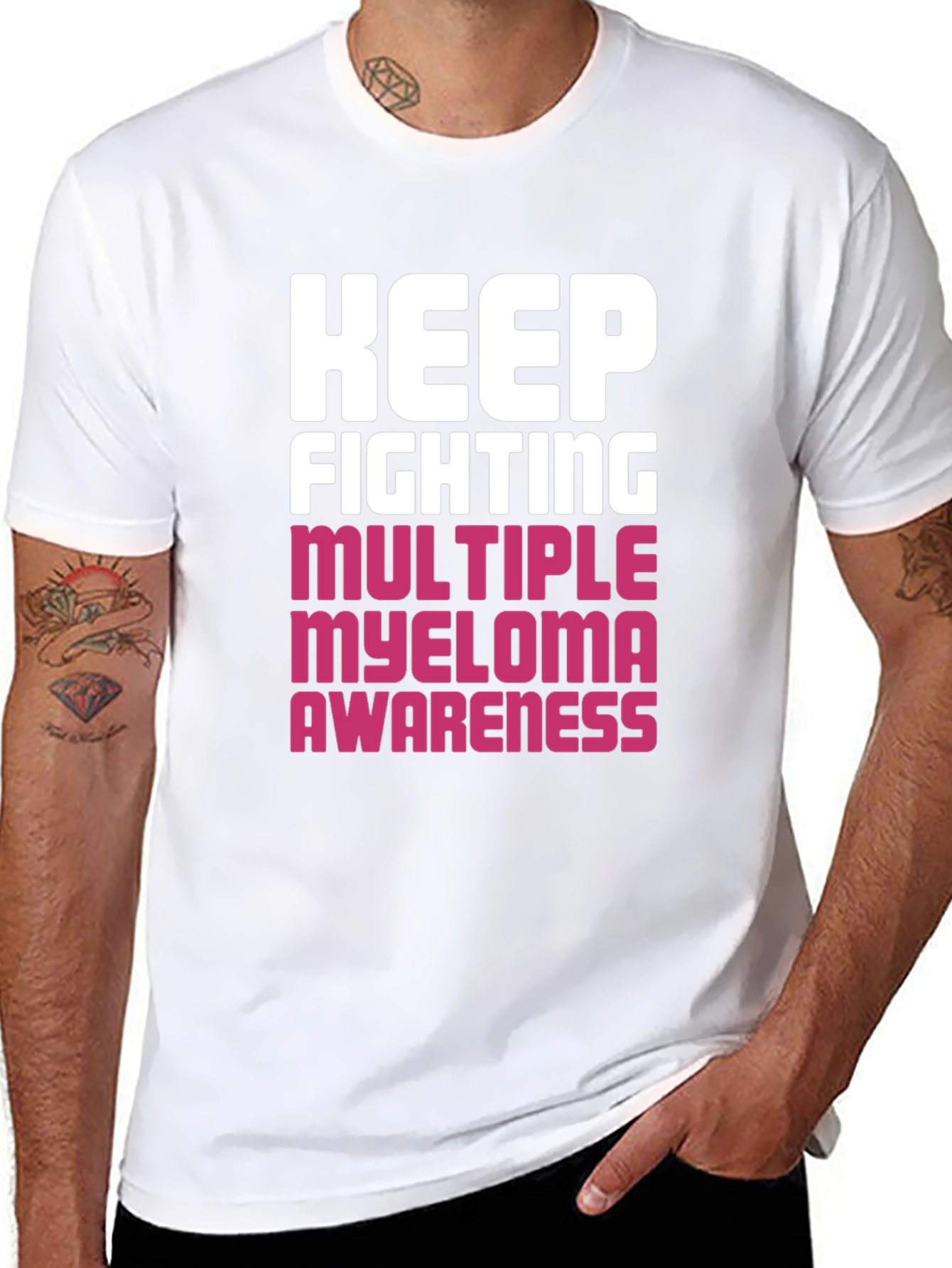 Keep Fighting Myeloma Awareness Black T-Shirt