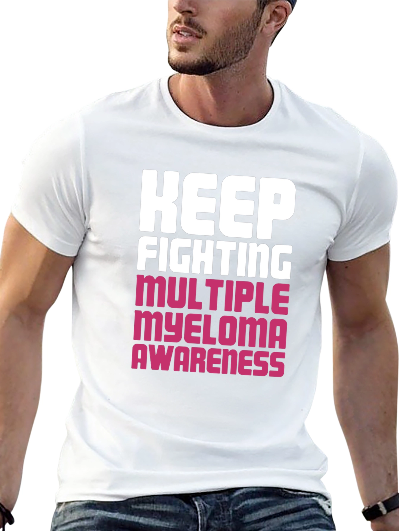 Keep Fighting Myeloma Awareness Black T-Shirt