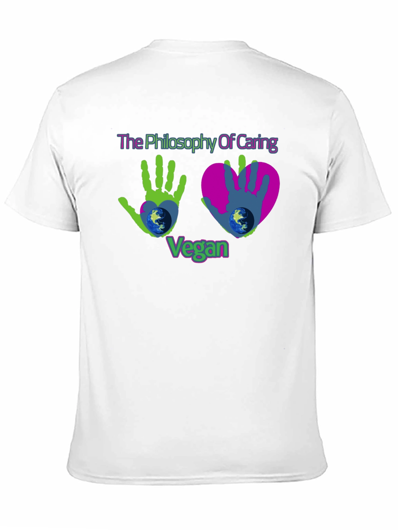Vegan Philosophy Caring Earth Graphic T-Shirt