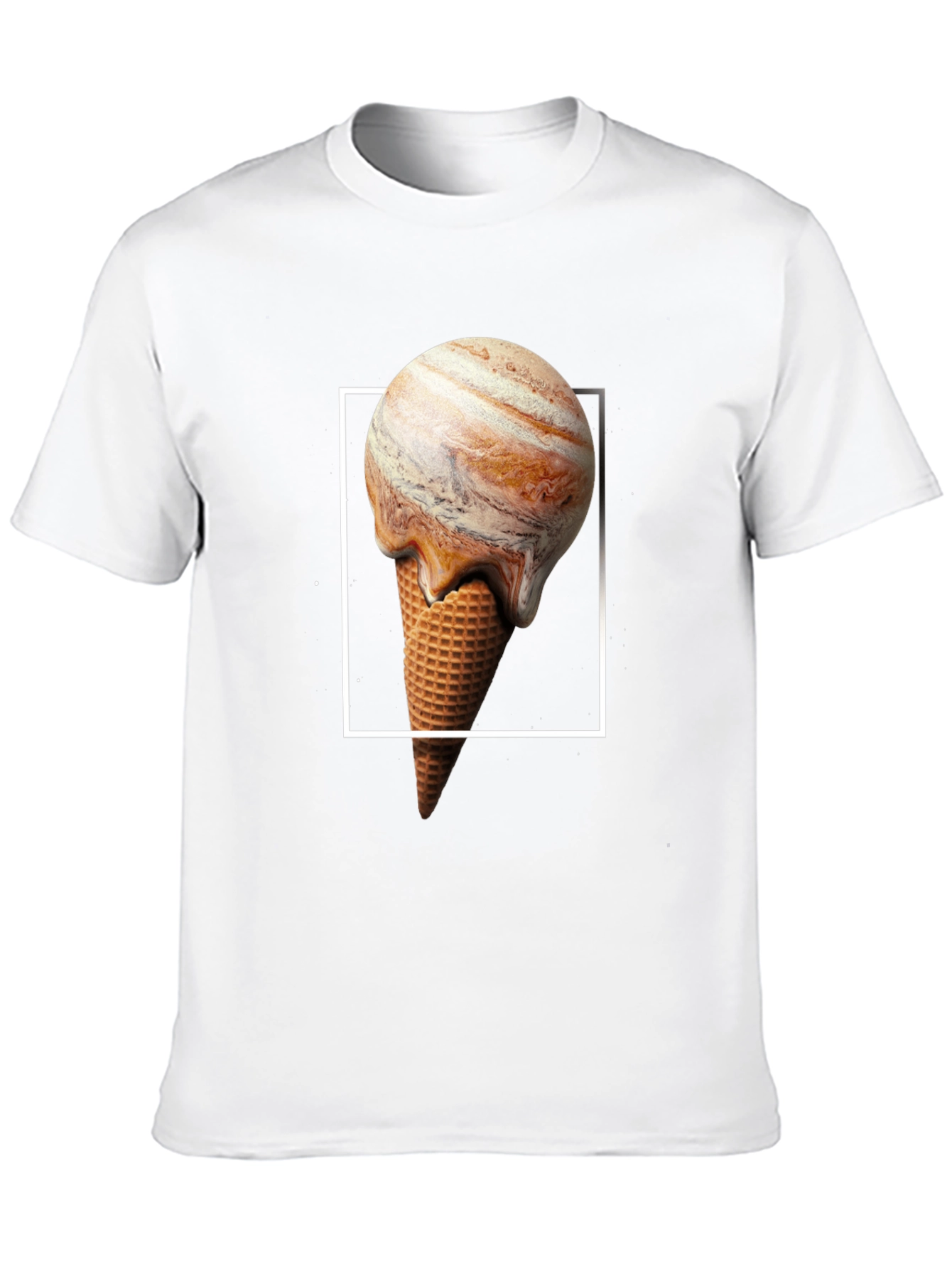 Planet Jupiter Ice Cream Cone Graphic T-Shirt