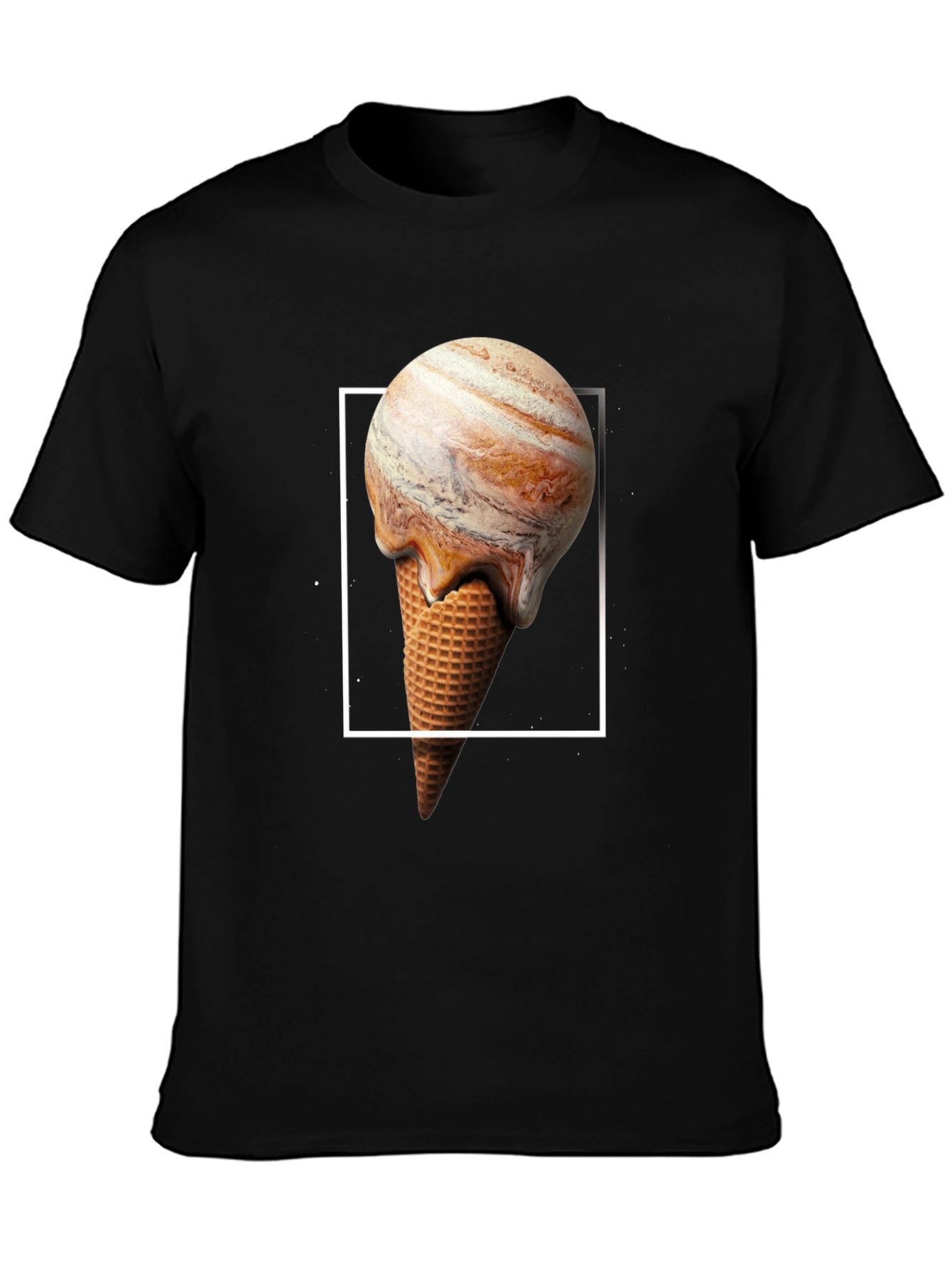 Planet Jupiter Ice Cream Cone Graphic T-Shirt