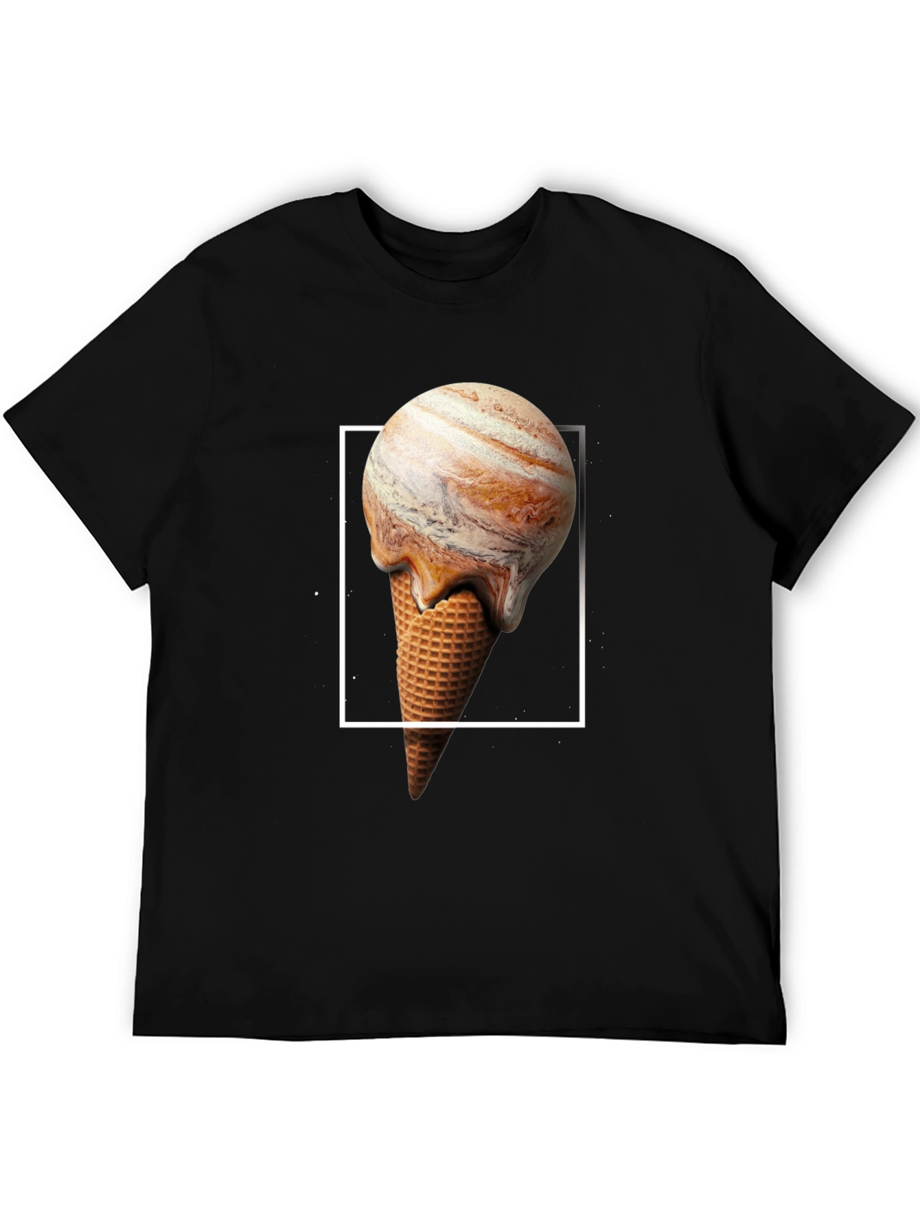 Planet Jupiter Ice Cream Cone Graphic T-Shirt