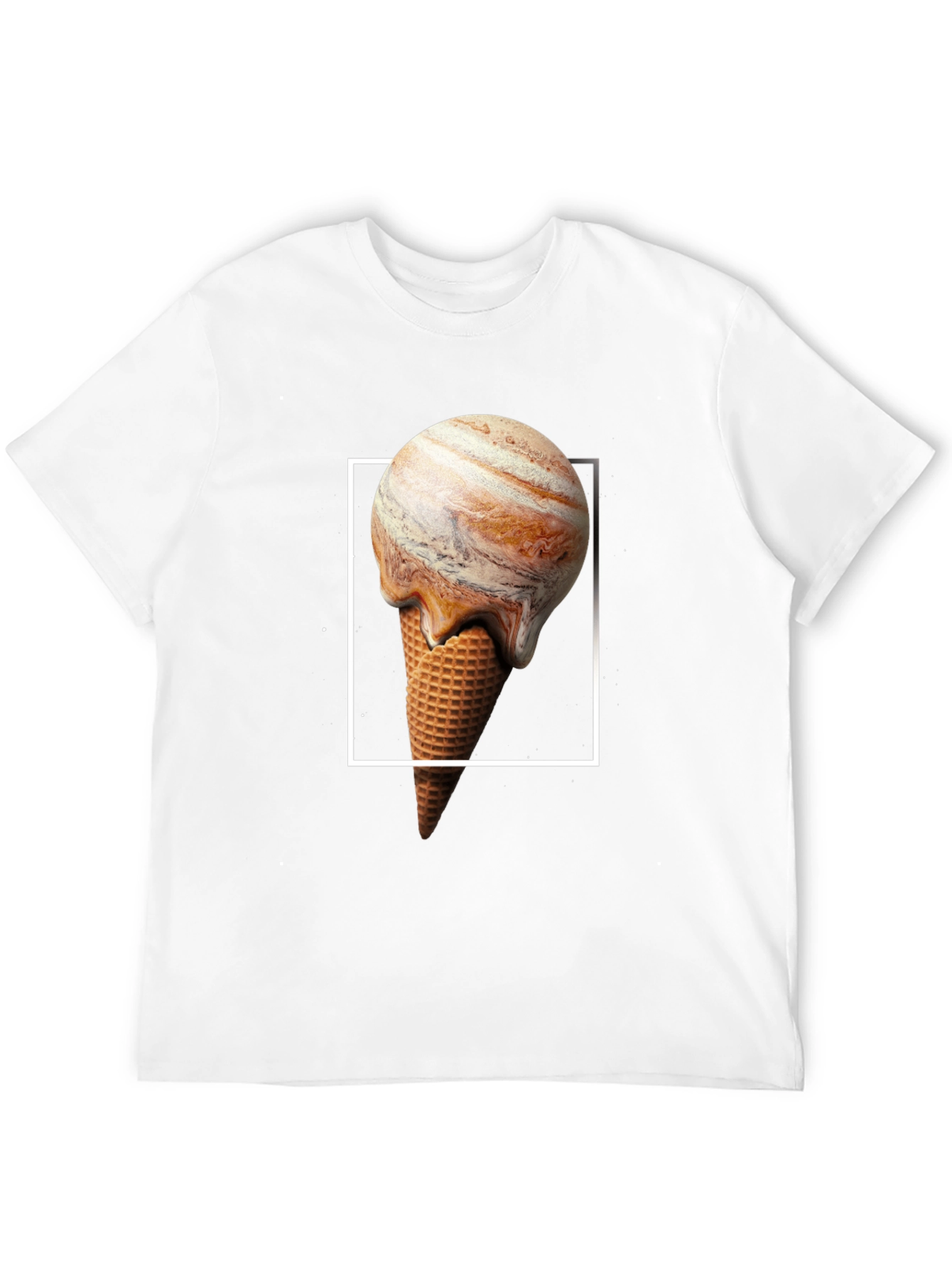 Planet Jupiter Ice Cream Cone Graphic T-Shirt