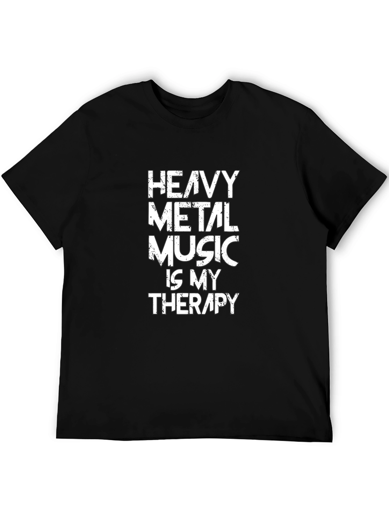 Heavy Metal Music Therapy Tee - Black Graphic T-Shirt