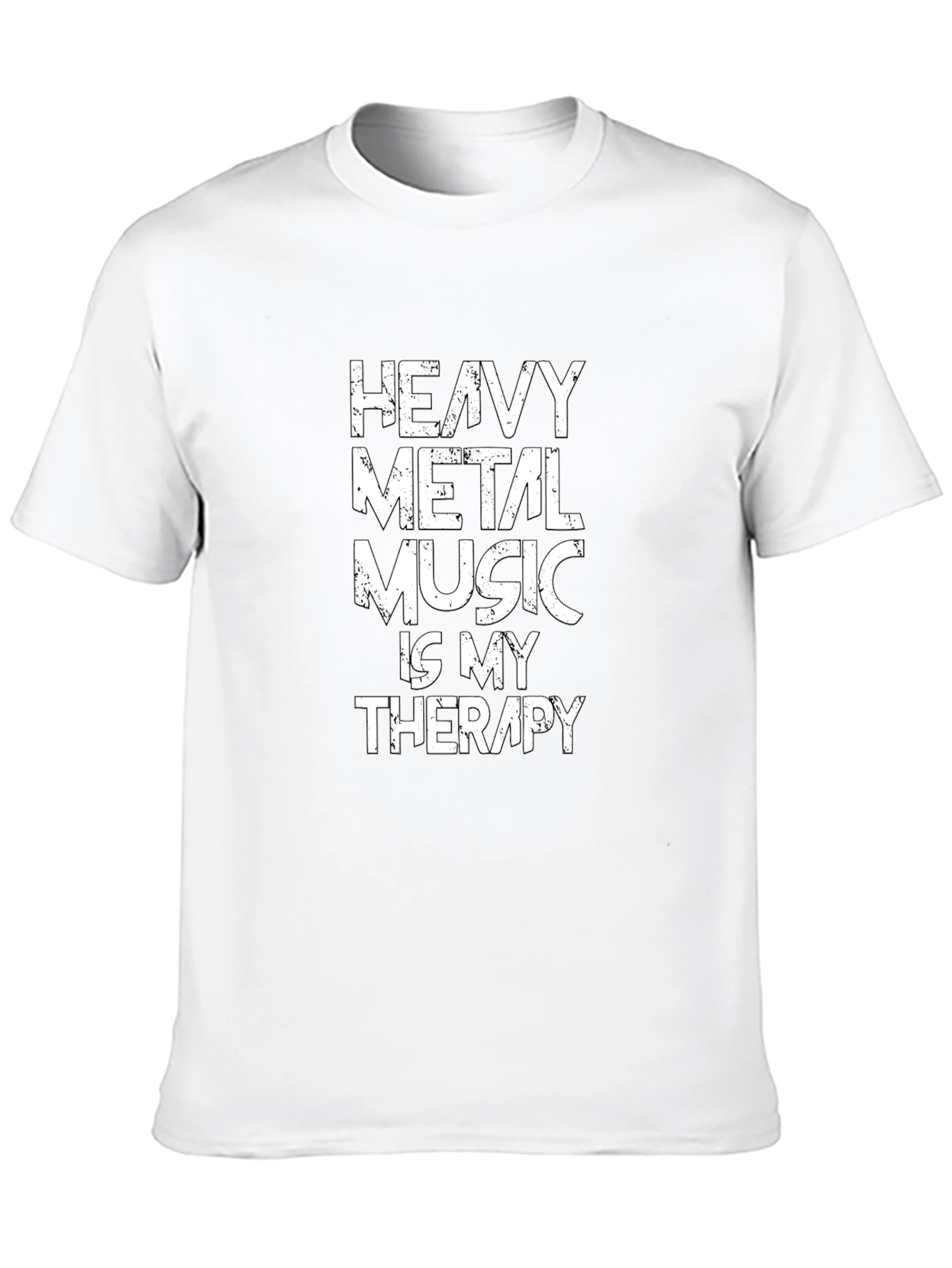 Heavy Metal Music Therapy Tee - Black Graphic T-Shirt
