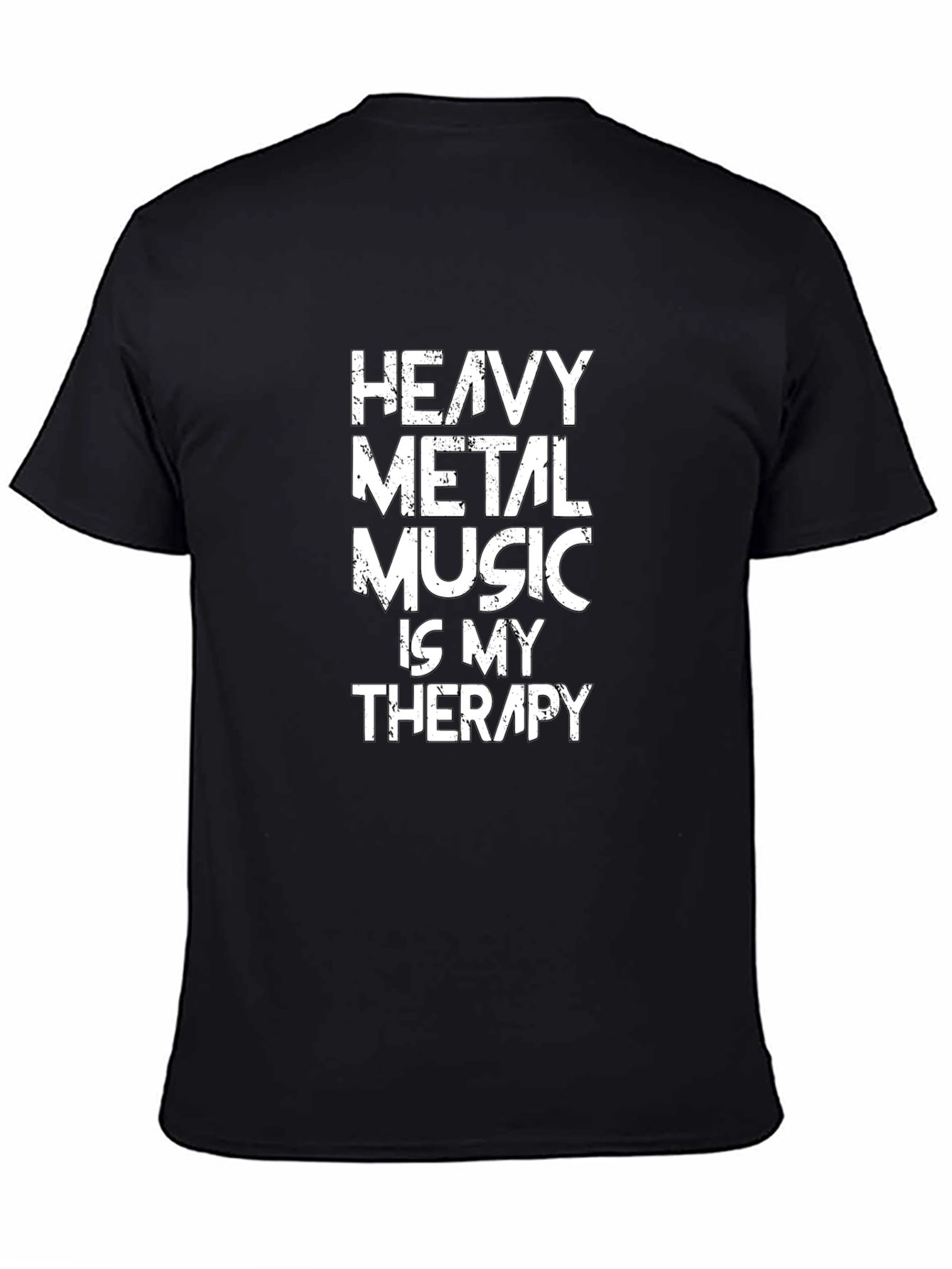 Heavy Metal Music Therapy Tee - Black Graphic T-Shirt
