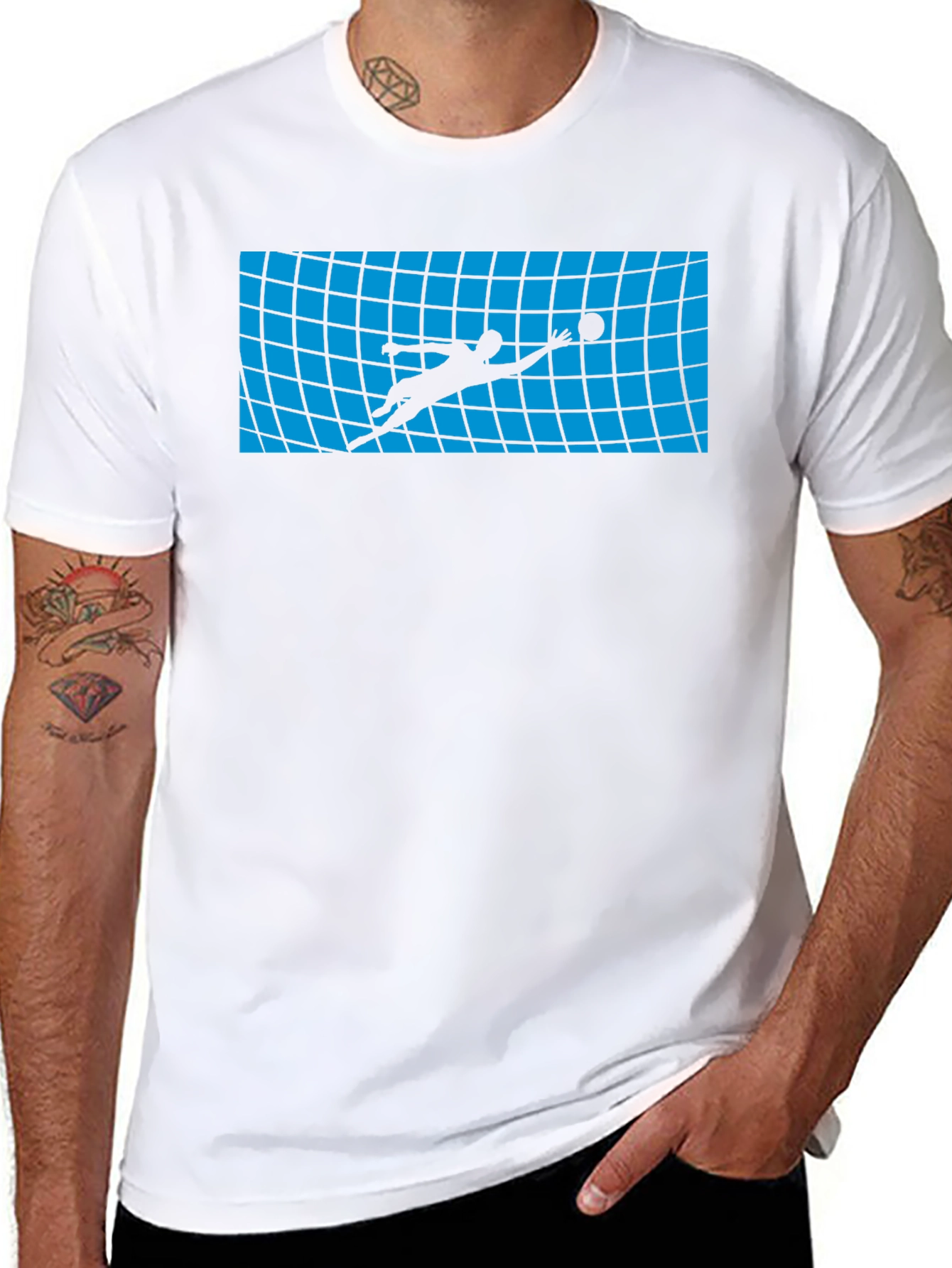 Goalkeeper Graphic T-Shirt - Soccer Save Design
