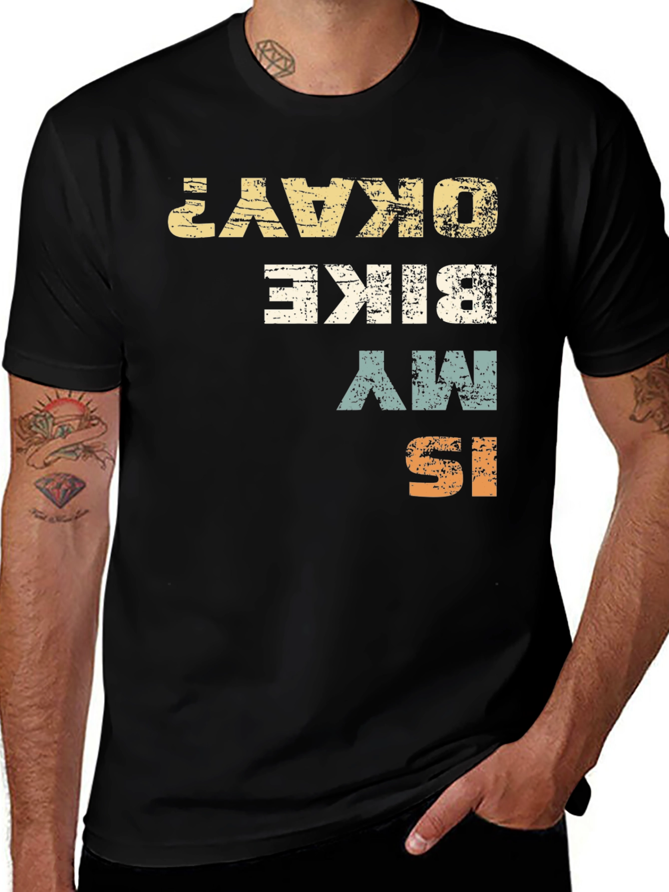 Is My Bike Okay? Graphic Print T-Shirt