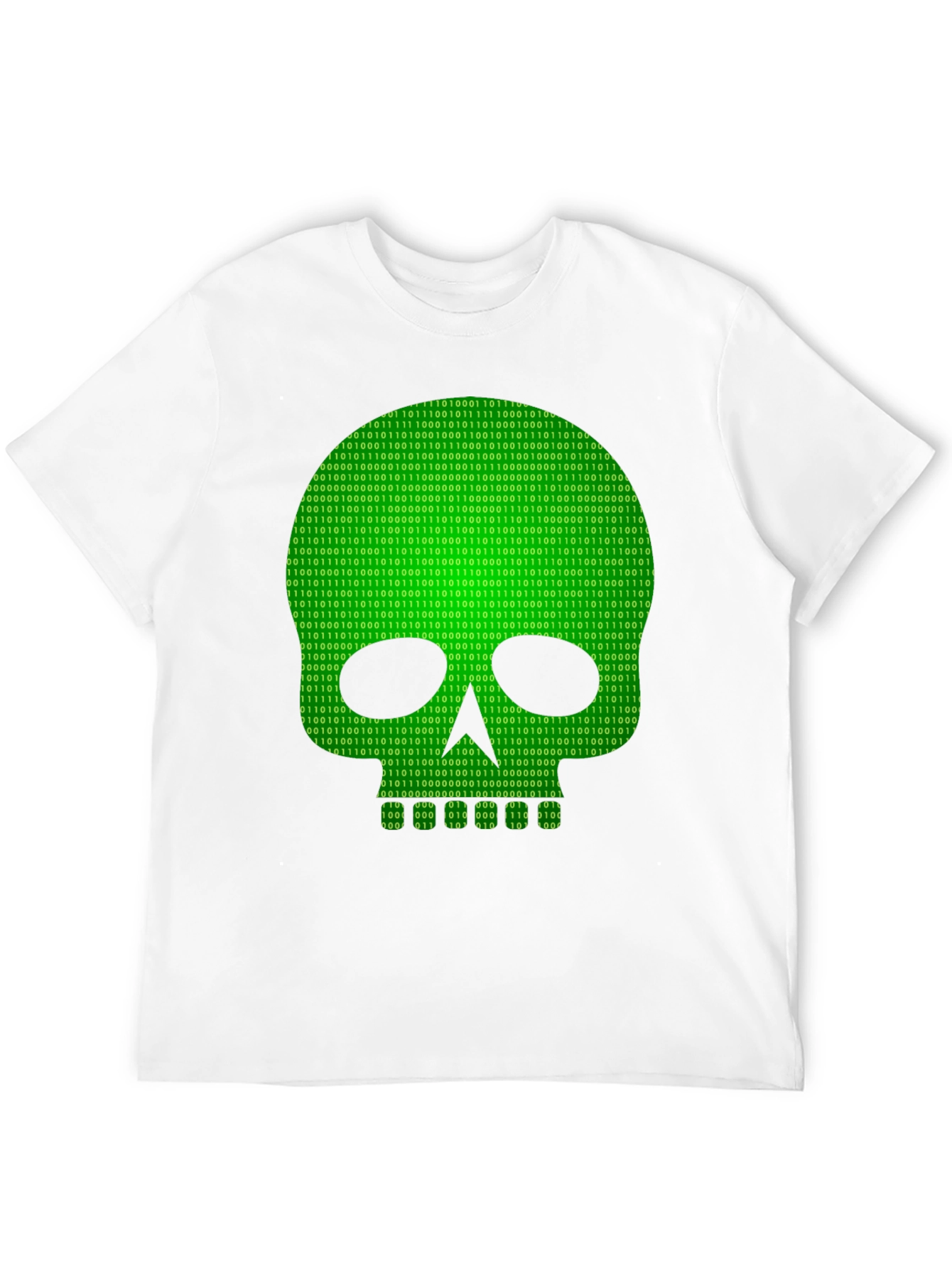 Binary Skull Graphic T-Shirt - Hacker Style