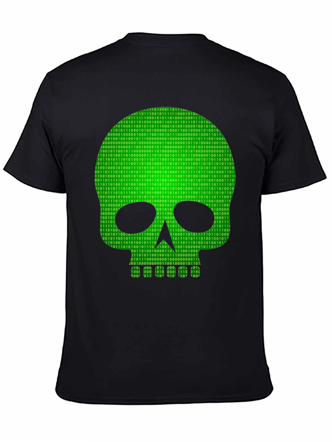 Binary Skull Graphic T-Shirt - Hacker Style