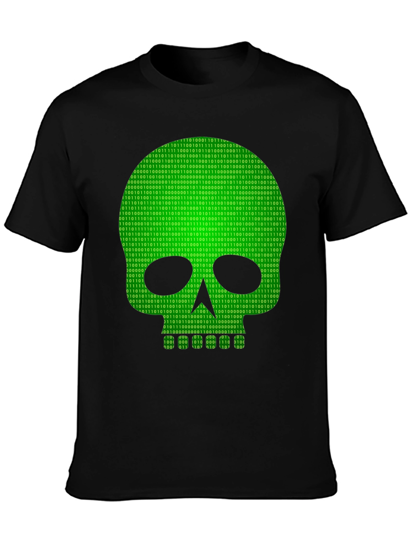 Binary Skull Graphic T-Shirt - Hacker Style